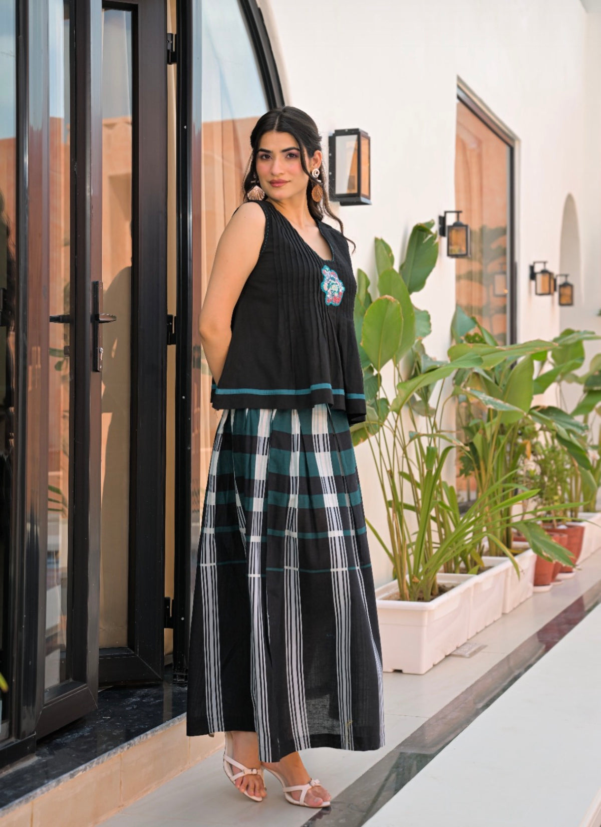 Noir teal fusion co-ord set