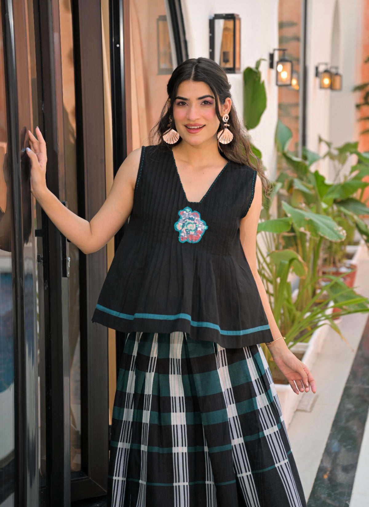 Noir teal fusion co-ord set