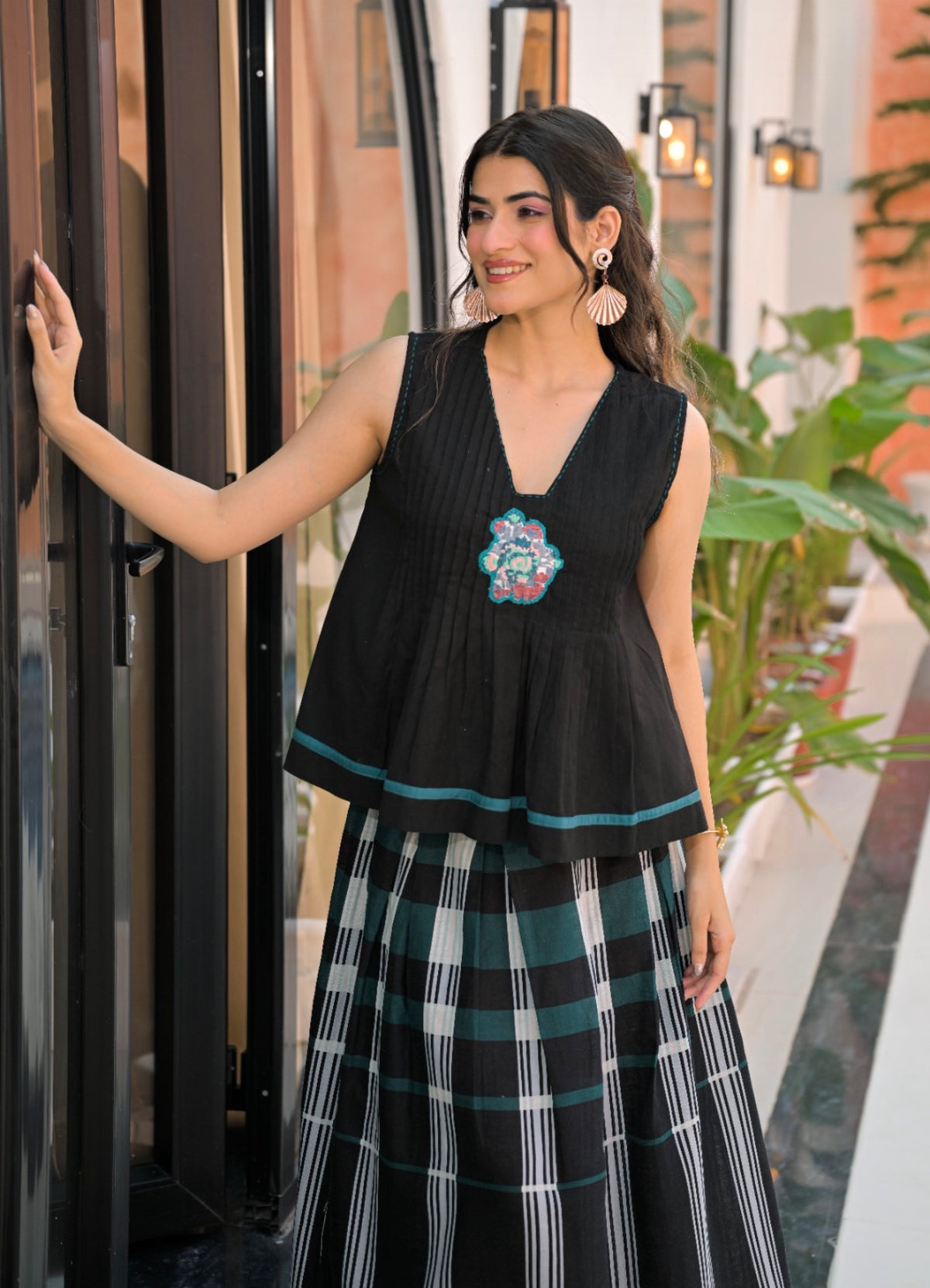 Noir teal fusion co-ord set