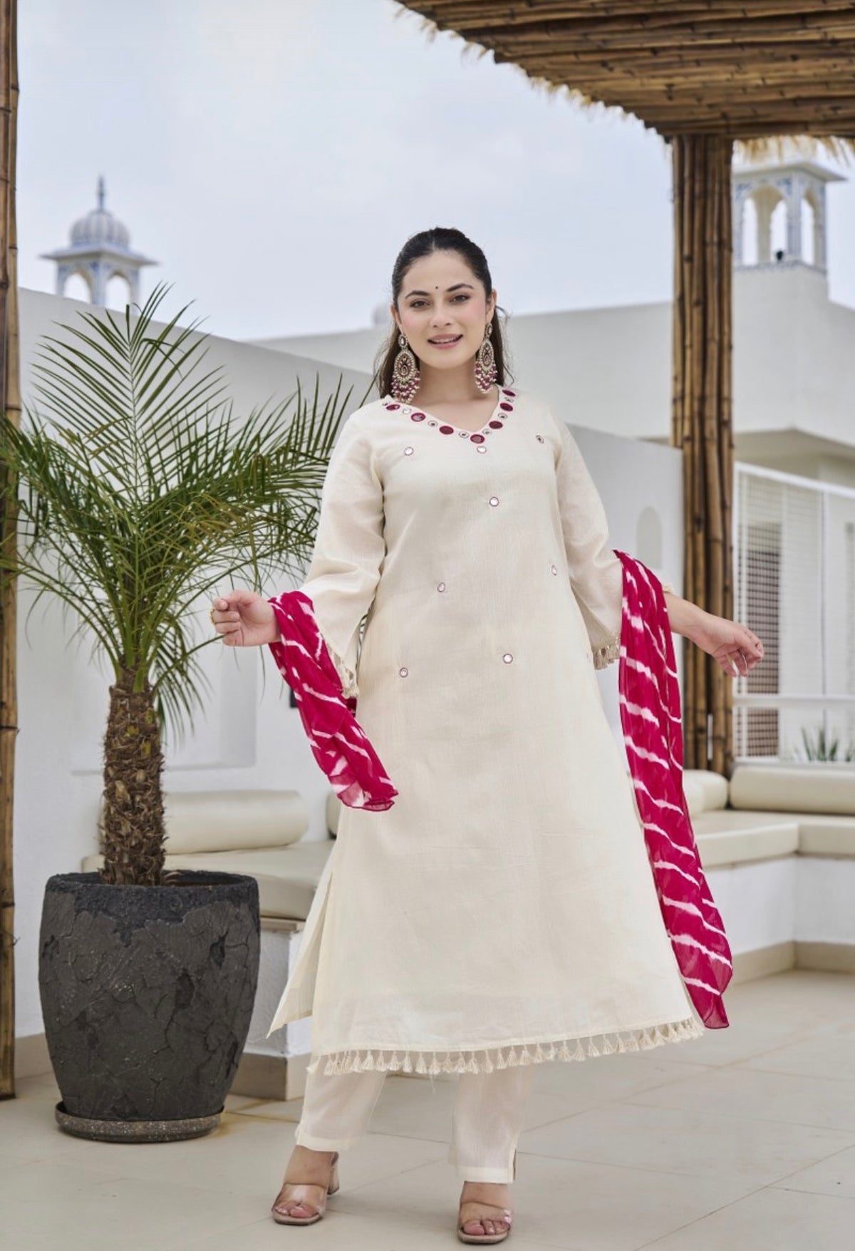 Ivory gulab serenity suit set