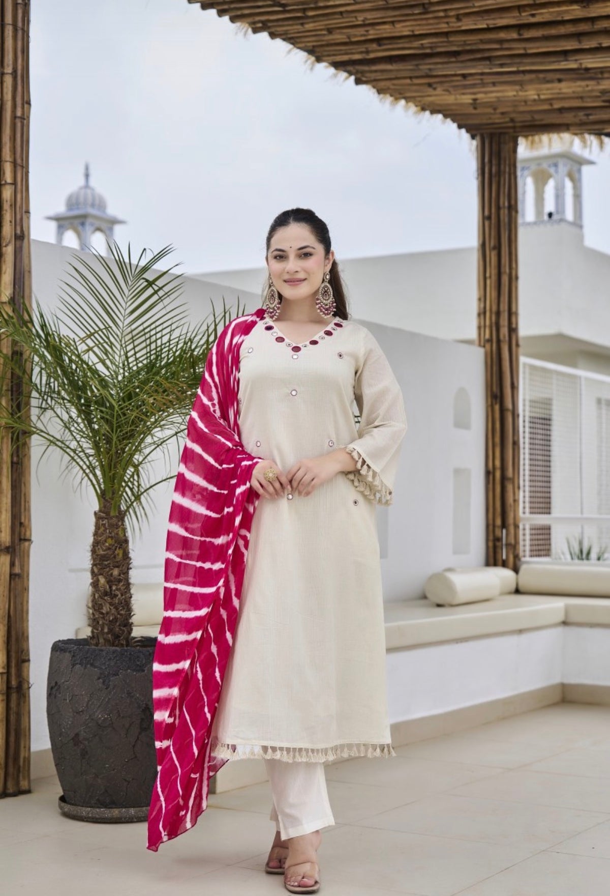 Ivory gulab serenity suit set