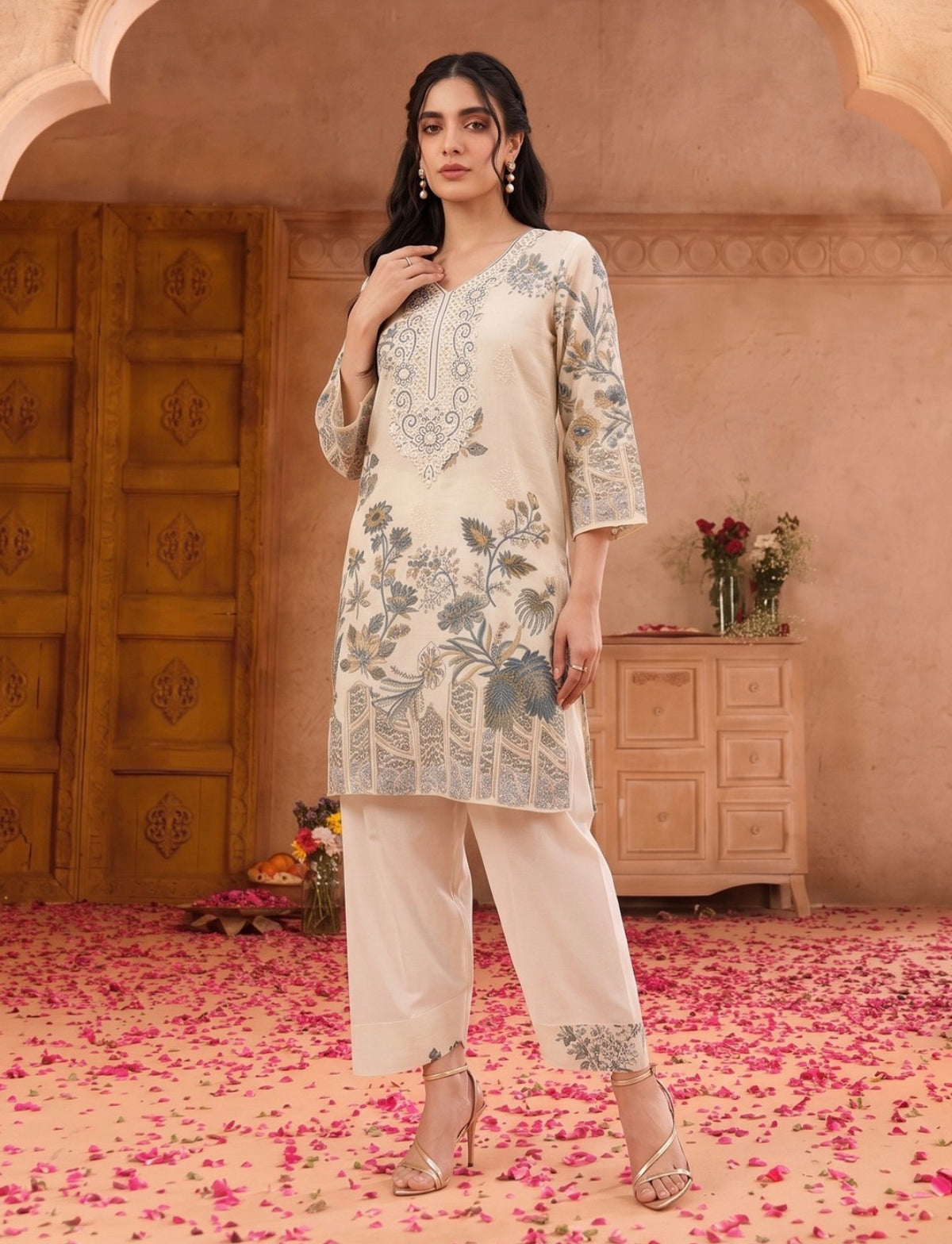Vintage bloom elegance kurta set