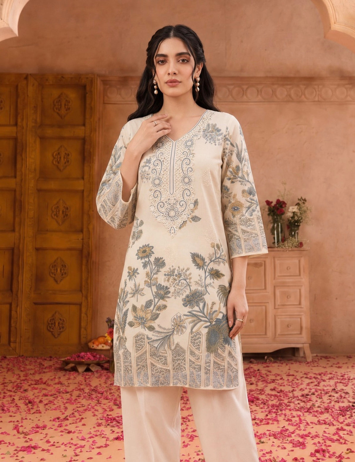 Vintage bloom elegance kurta set