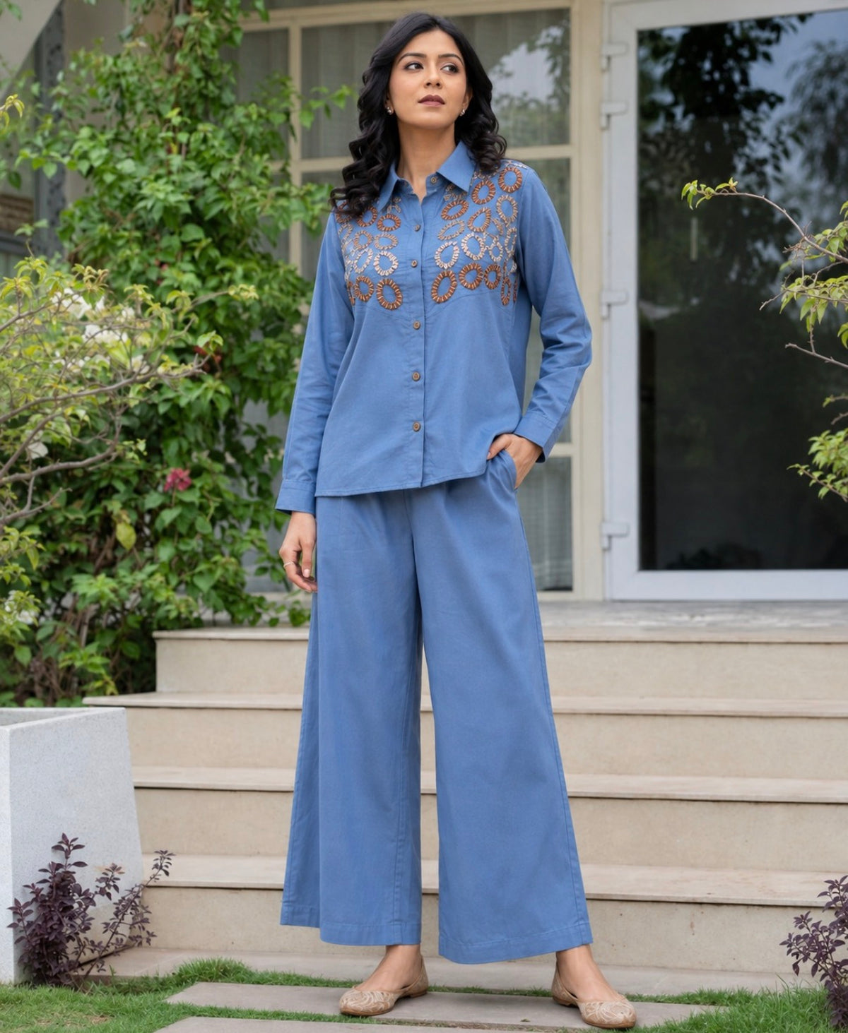 Celestial denim charm co-ord set