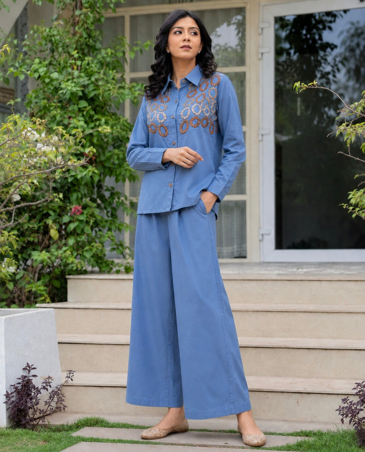 Celestial denim charm co-ord set
