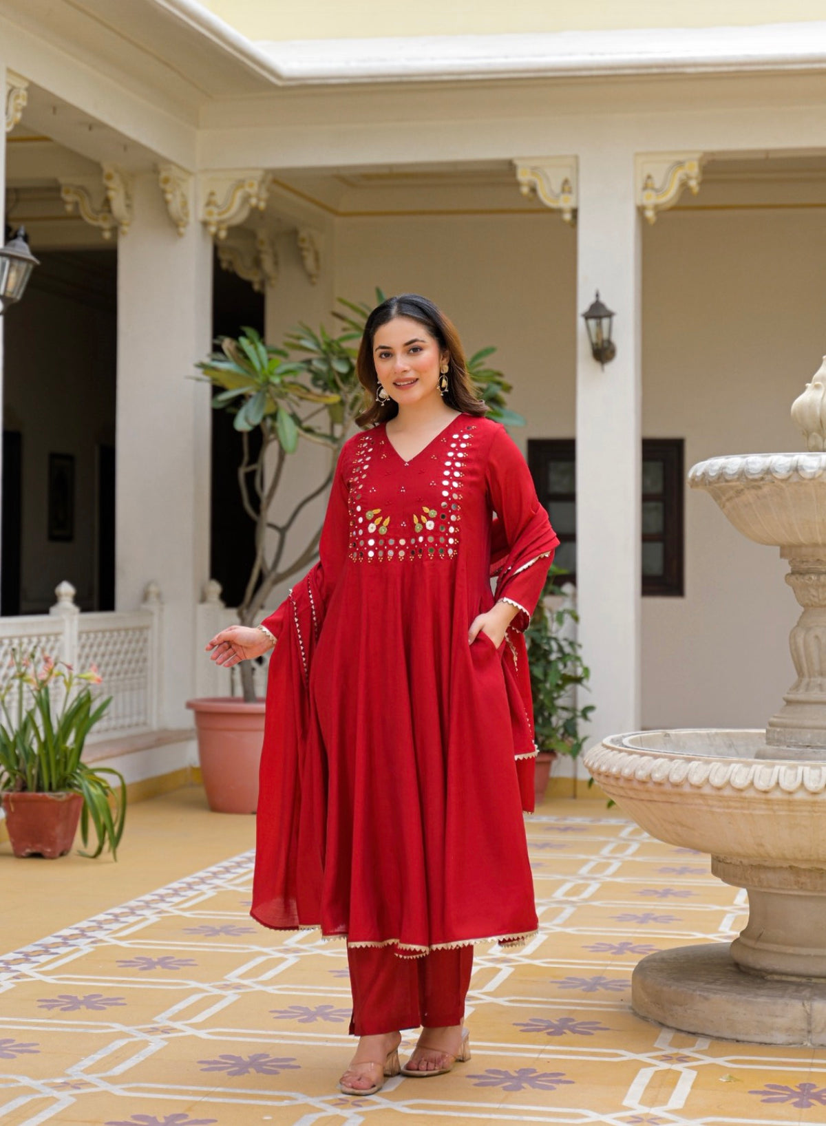 Scarlet charm ethnic suit set