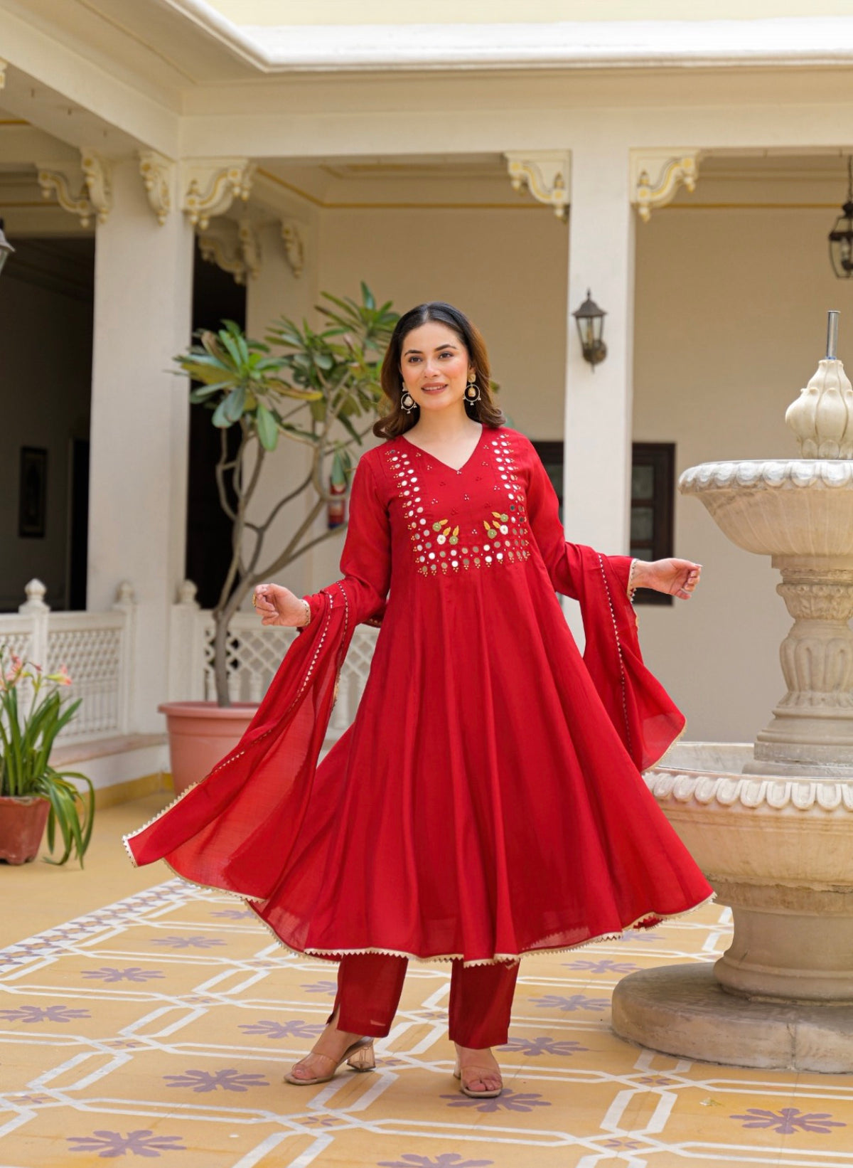 Scarlet charm ethnic suit set