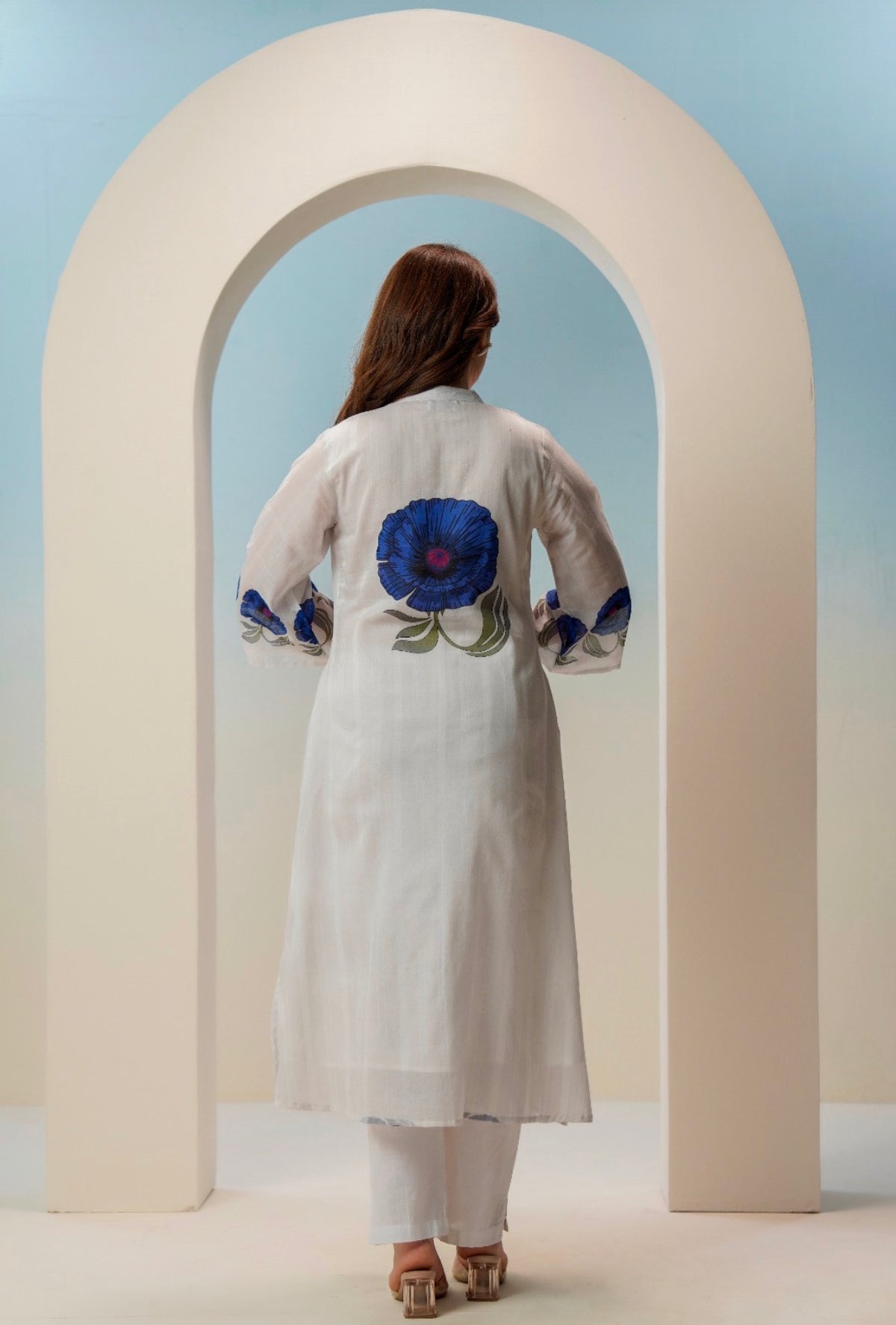 Indigo poppy grace kurta set