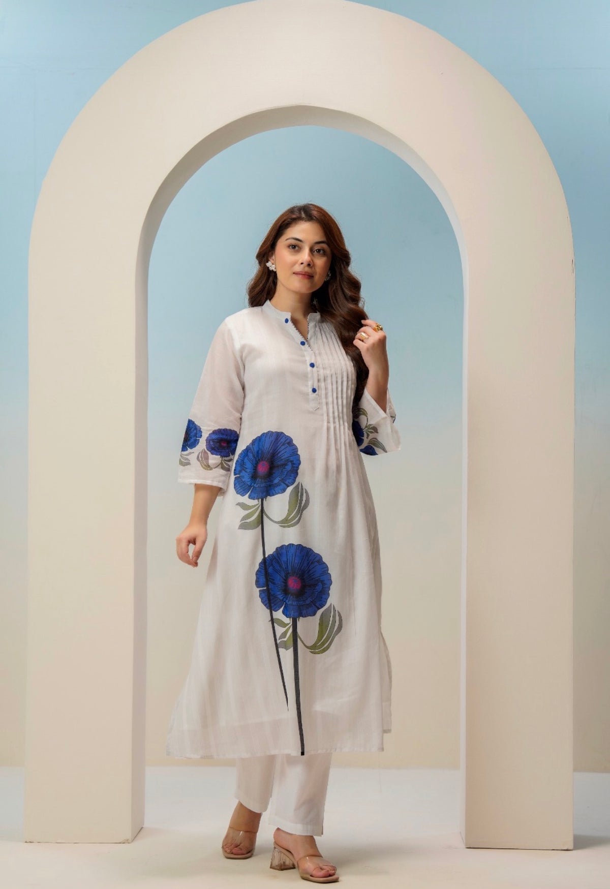 Indigo poppy grace kurta set