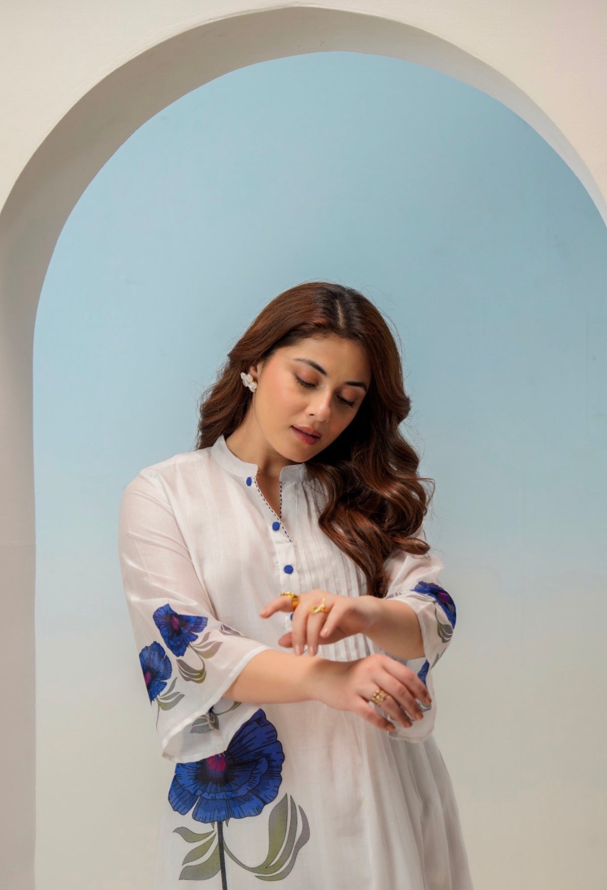 Indigo poppy grace kurta set
