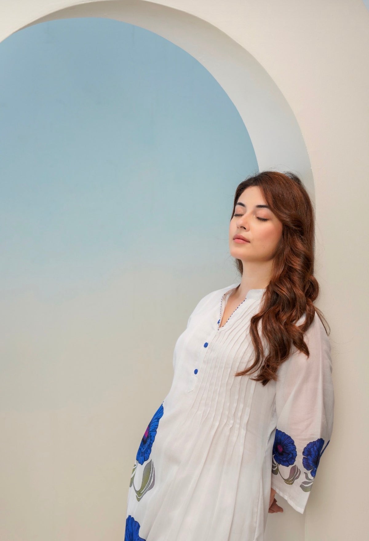 Indigo poppy grace kurta set