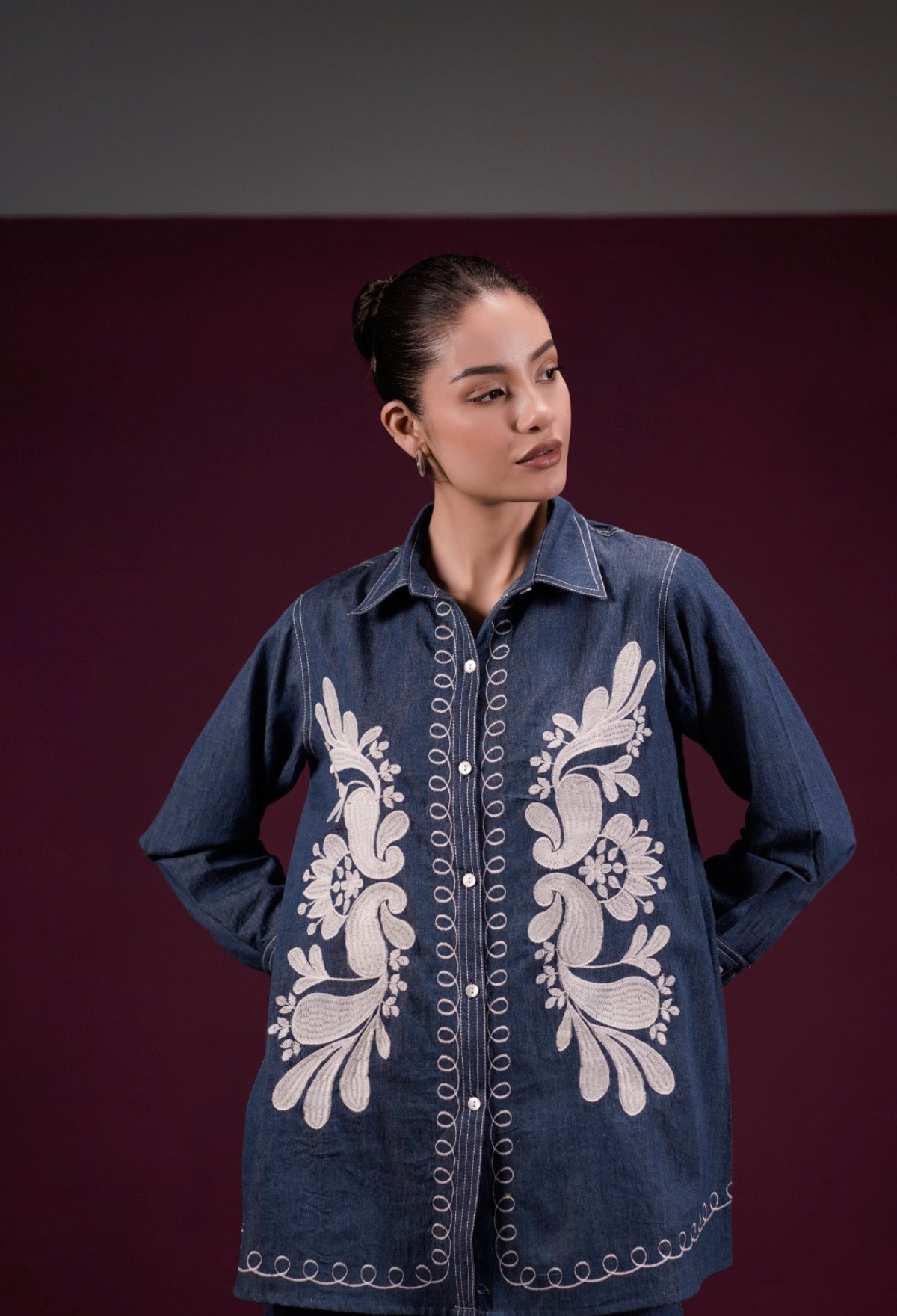Chic denim applique co-ord set