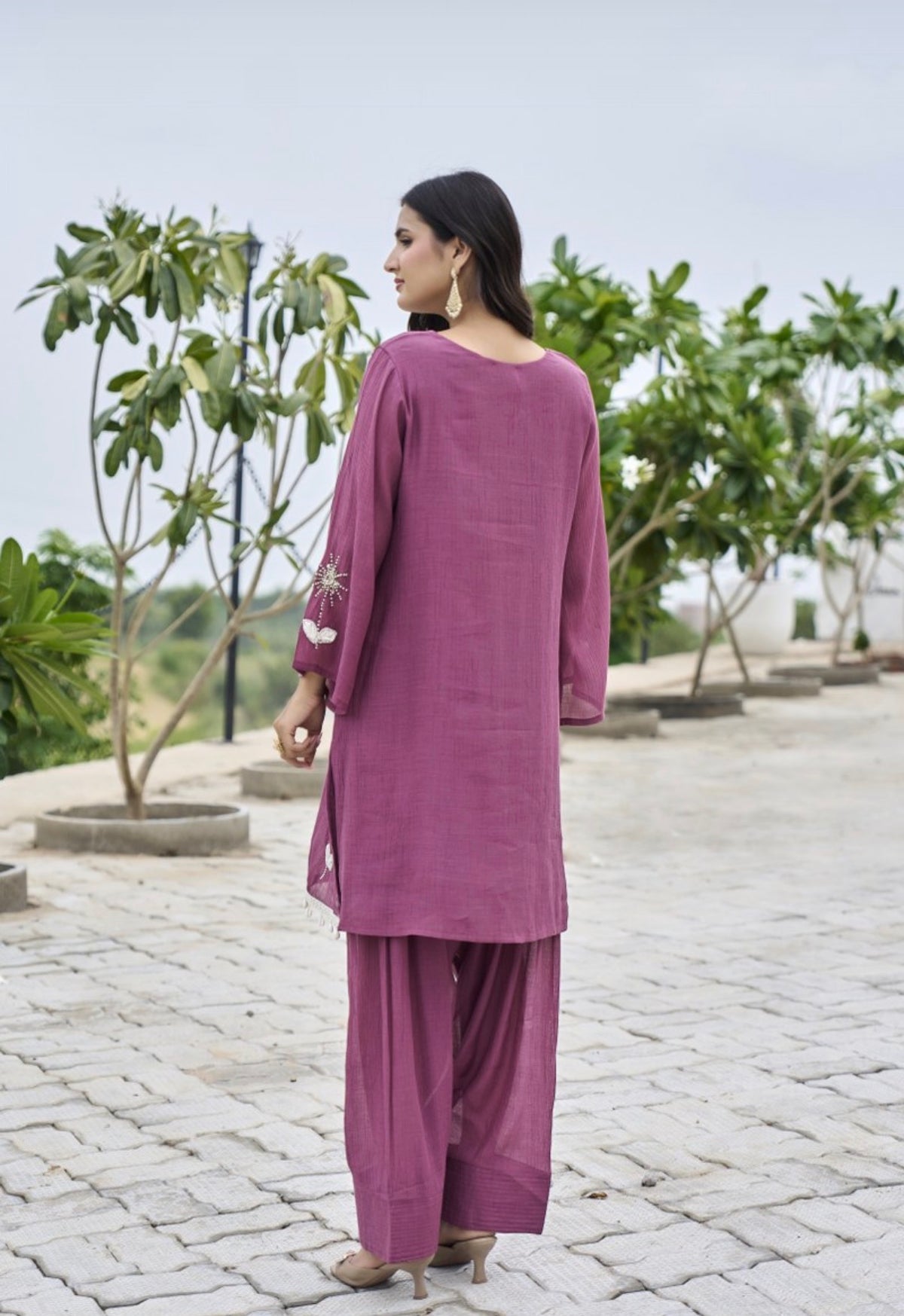 Mauve dandelion bloom suit set