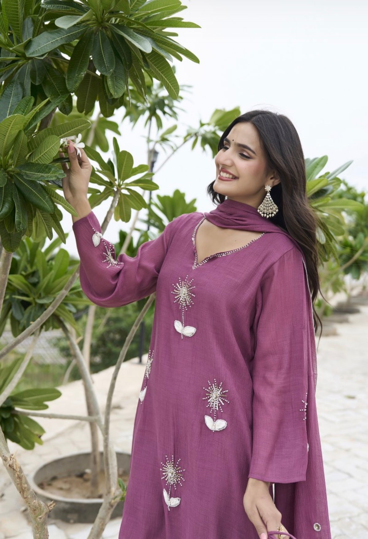Mauve dandelion bloom suit set