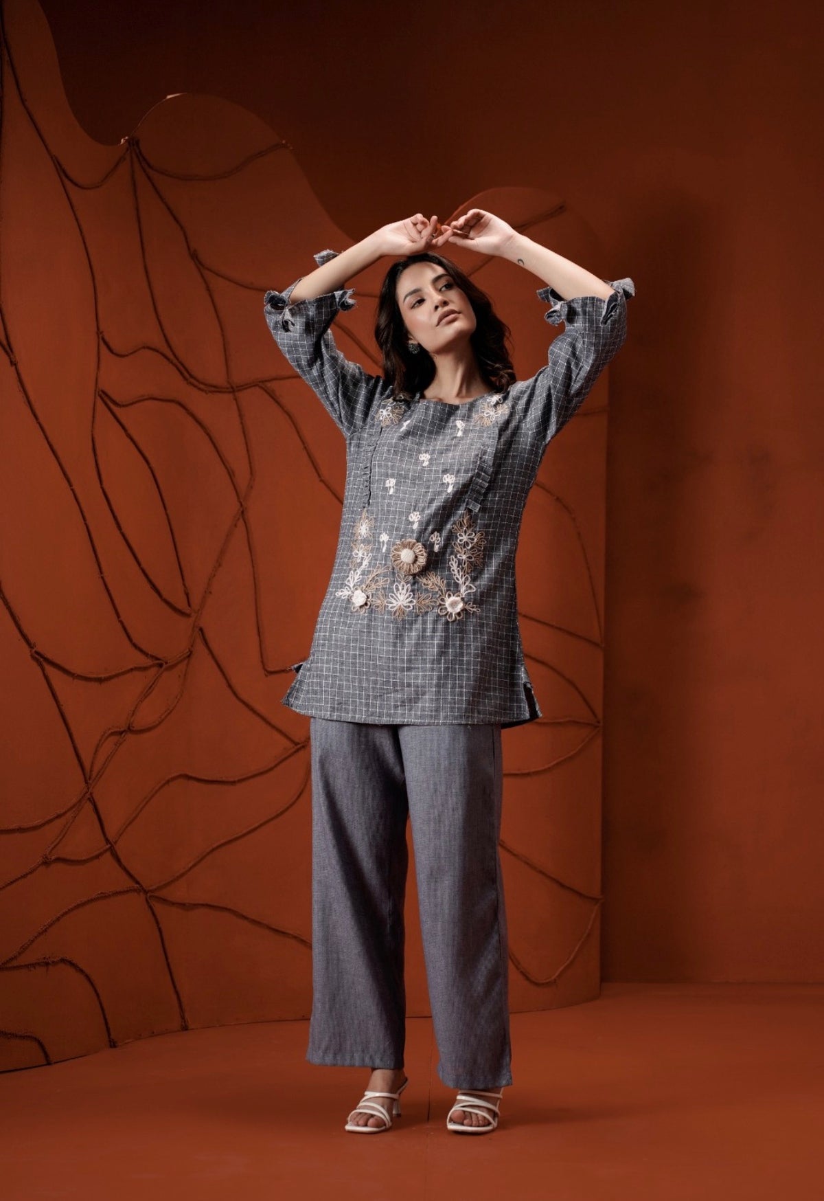 Graphite floral charm co-ord set