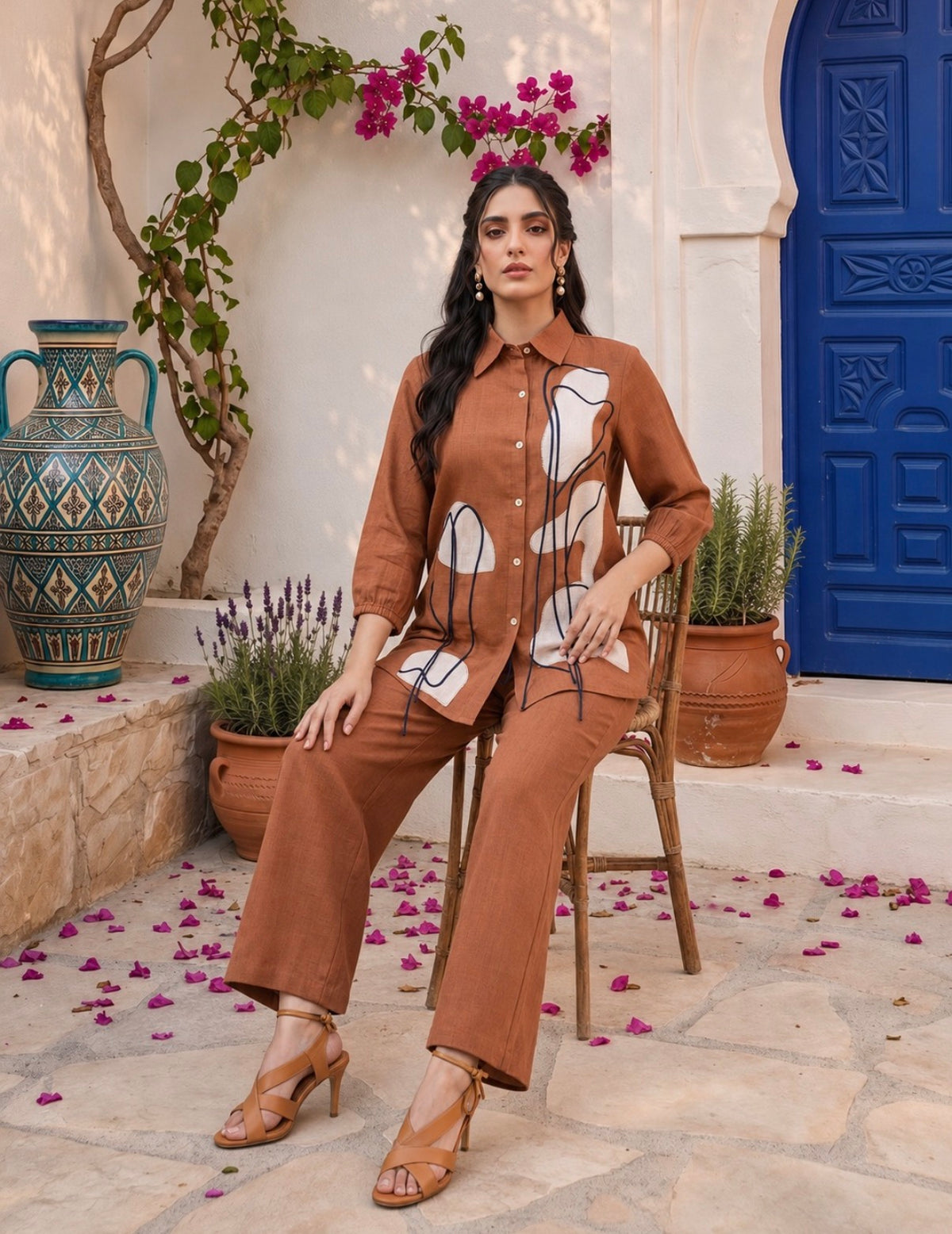 Tan abstract breeze co-ord set