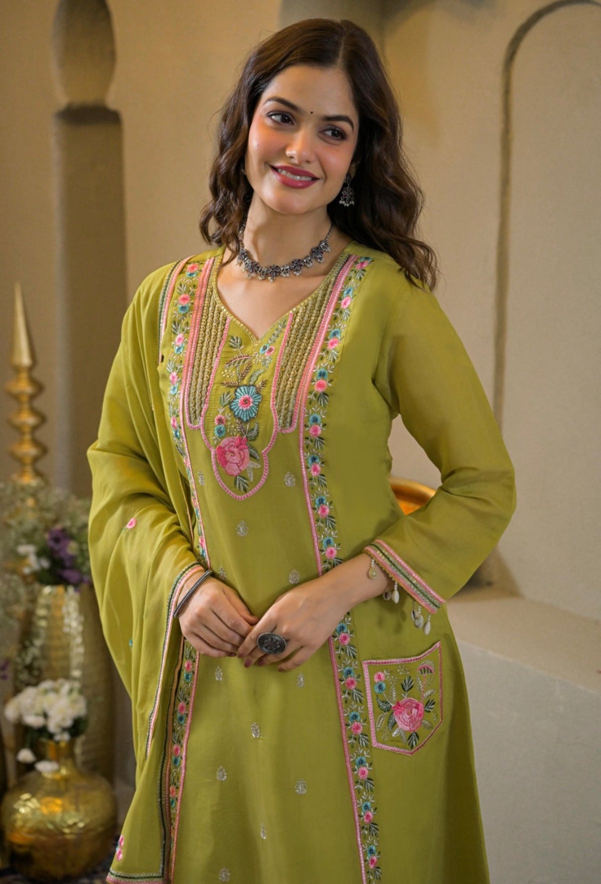 Spring lime grace suit set