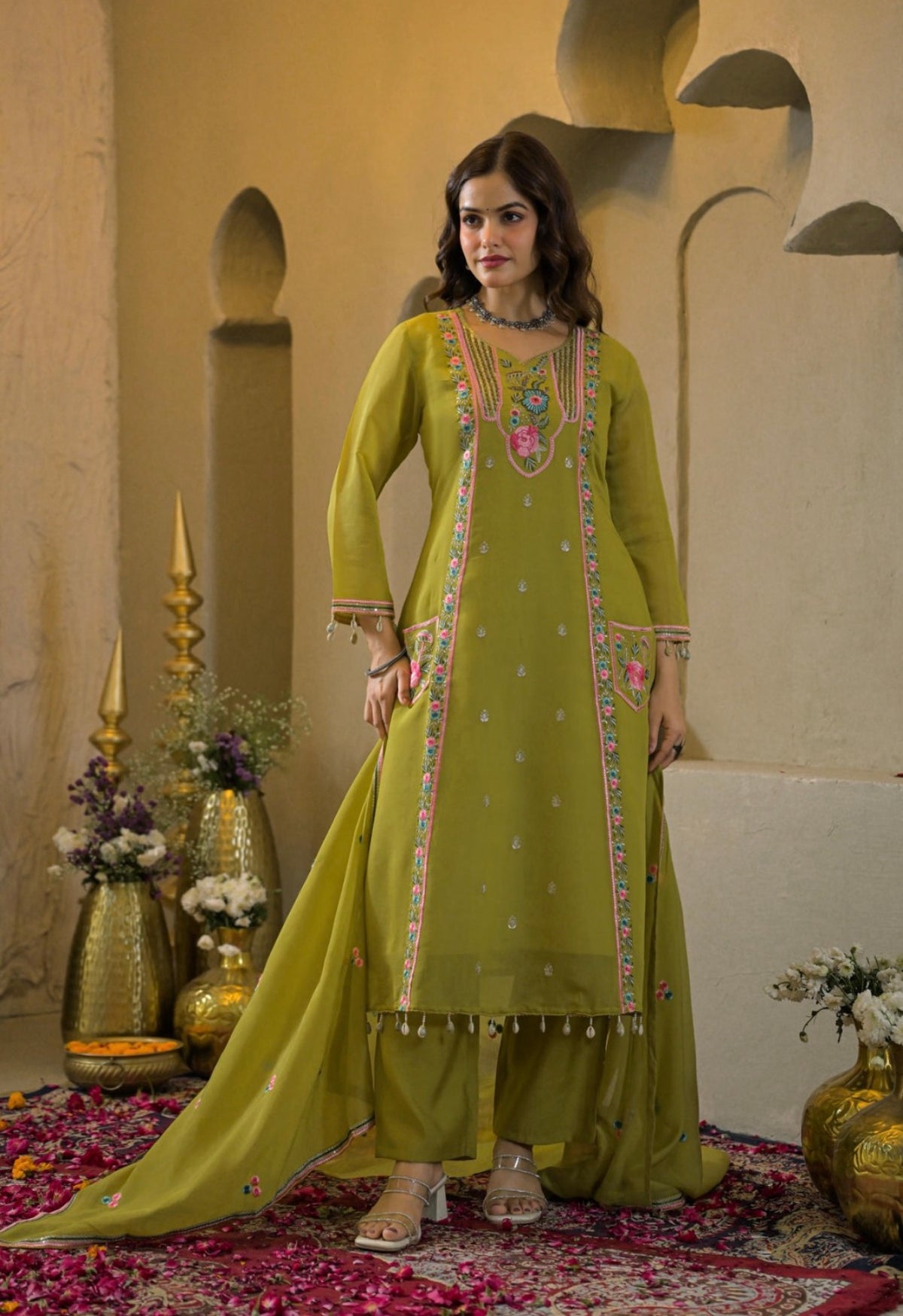 Spring lime grace suit set