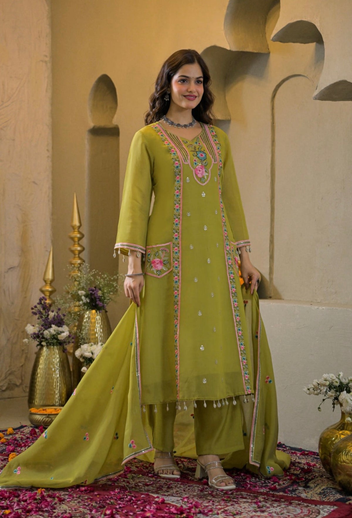Spring lime grace suit set