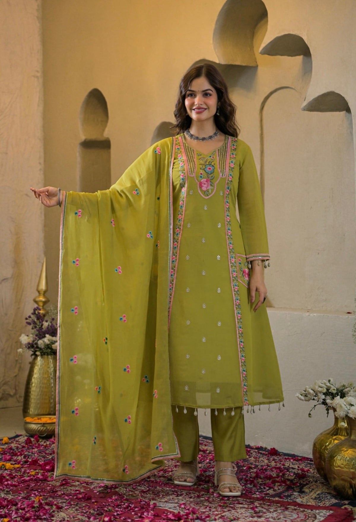 Spring lime grace suit set