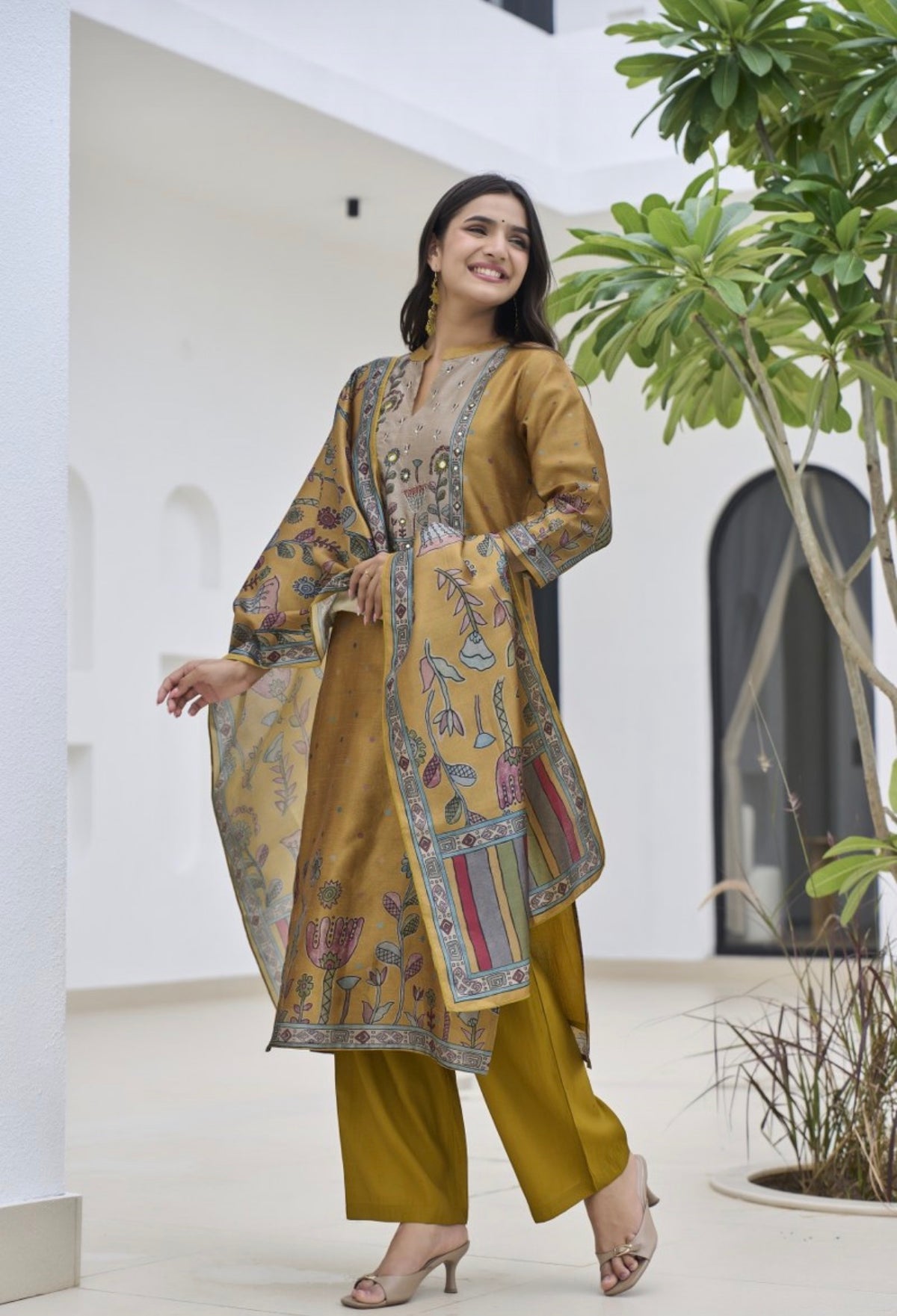 Ochre earthy bloom suit set