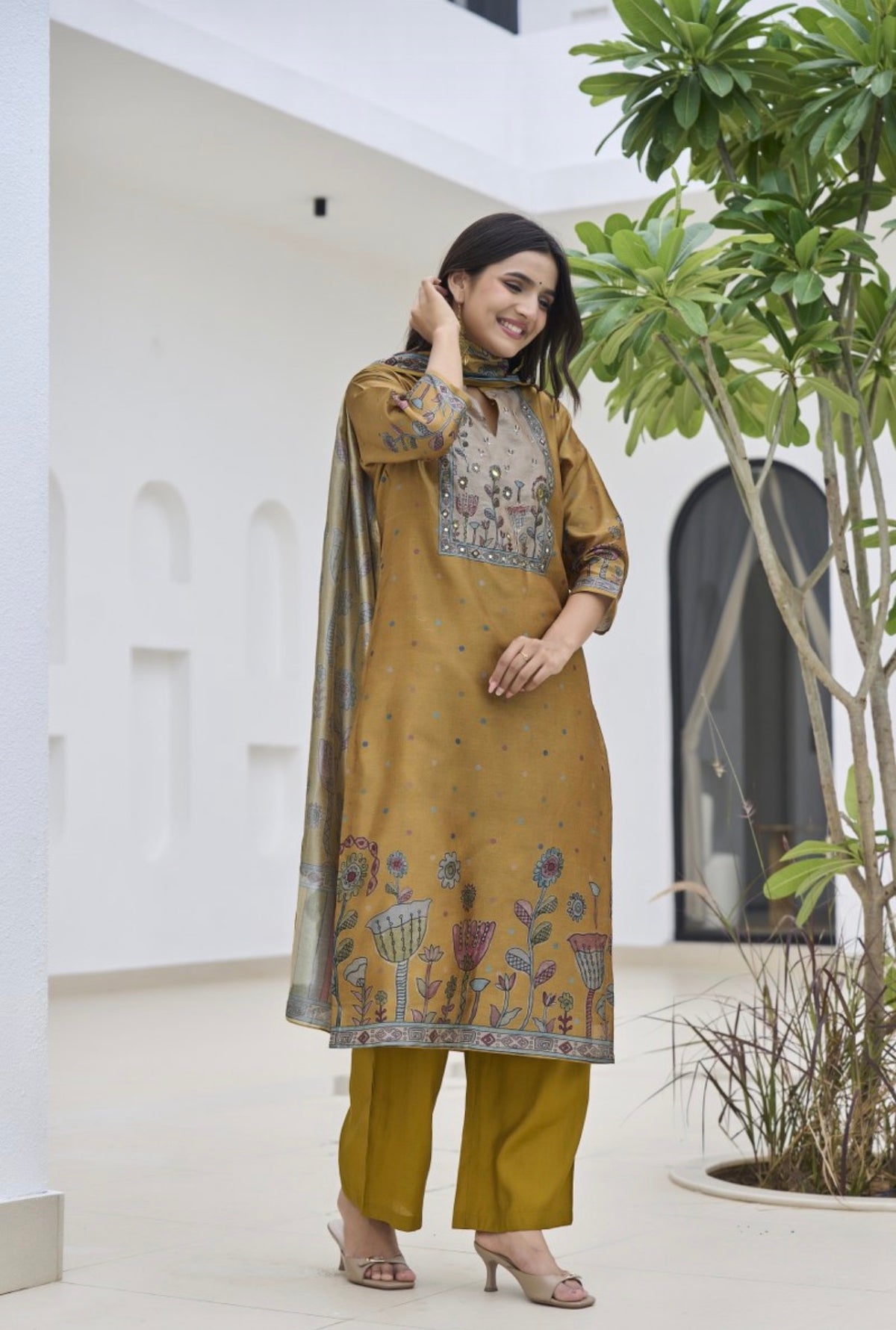 Ochre earthy bloom suit set