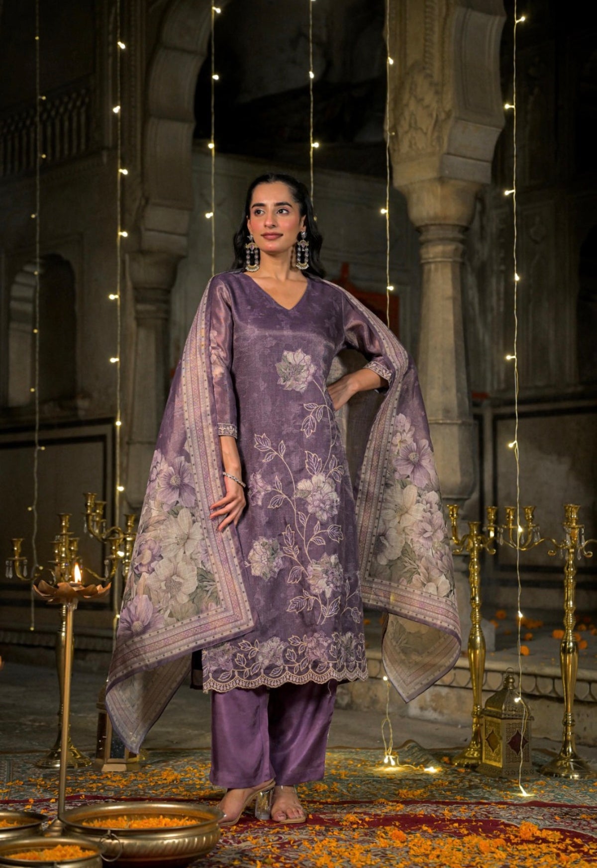 Antique lavender heritage suit set