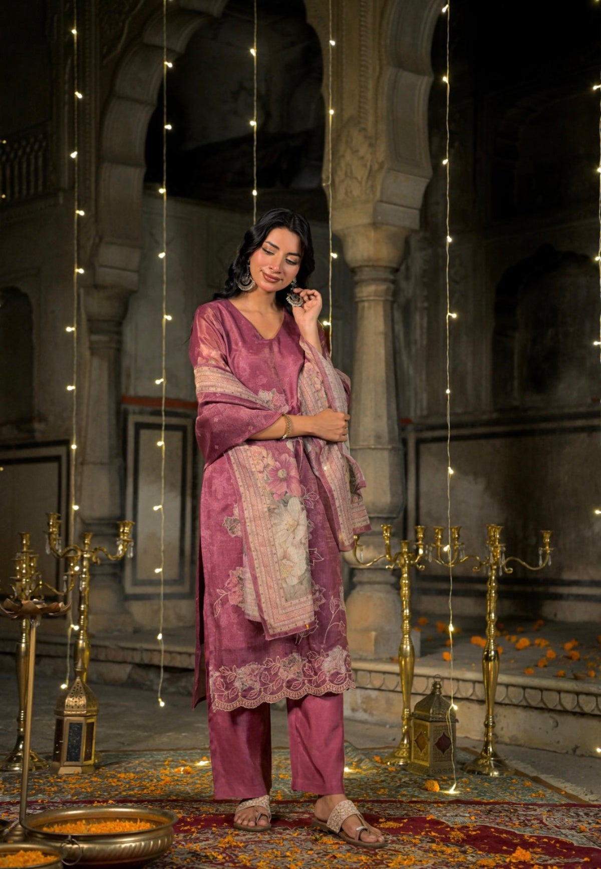 Antique plum heritage suit set