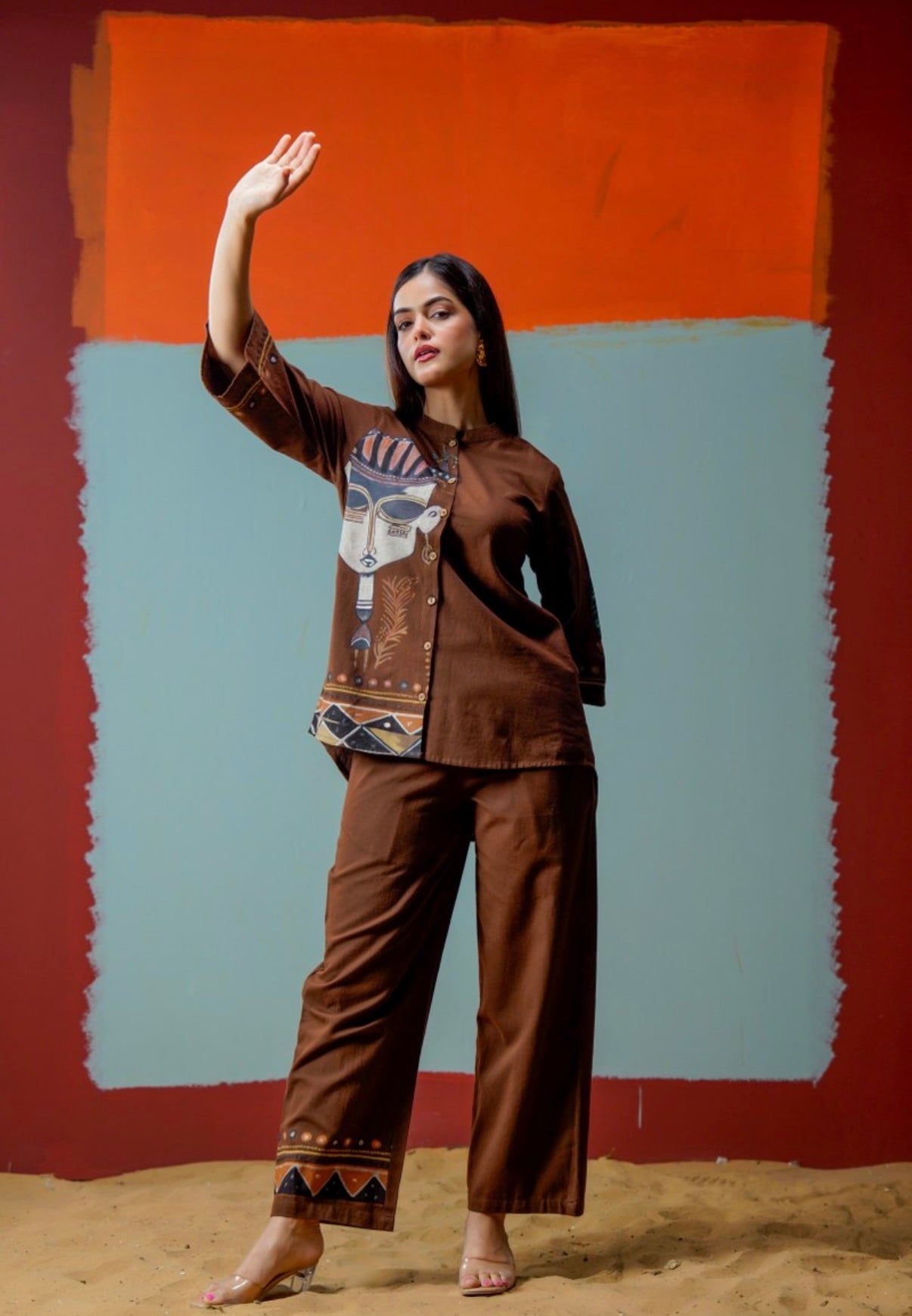 Tribal Tale Brown Co-Ord Set