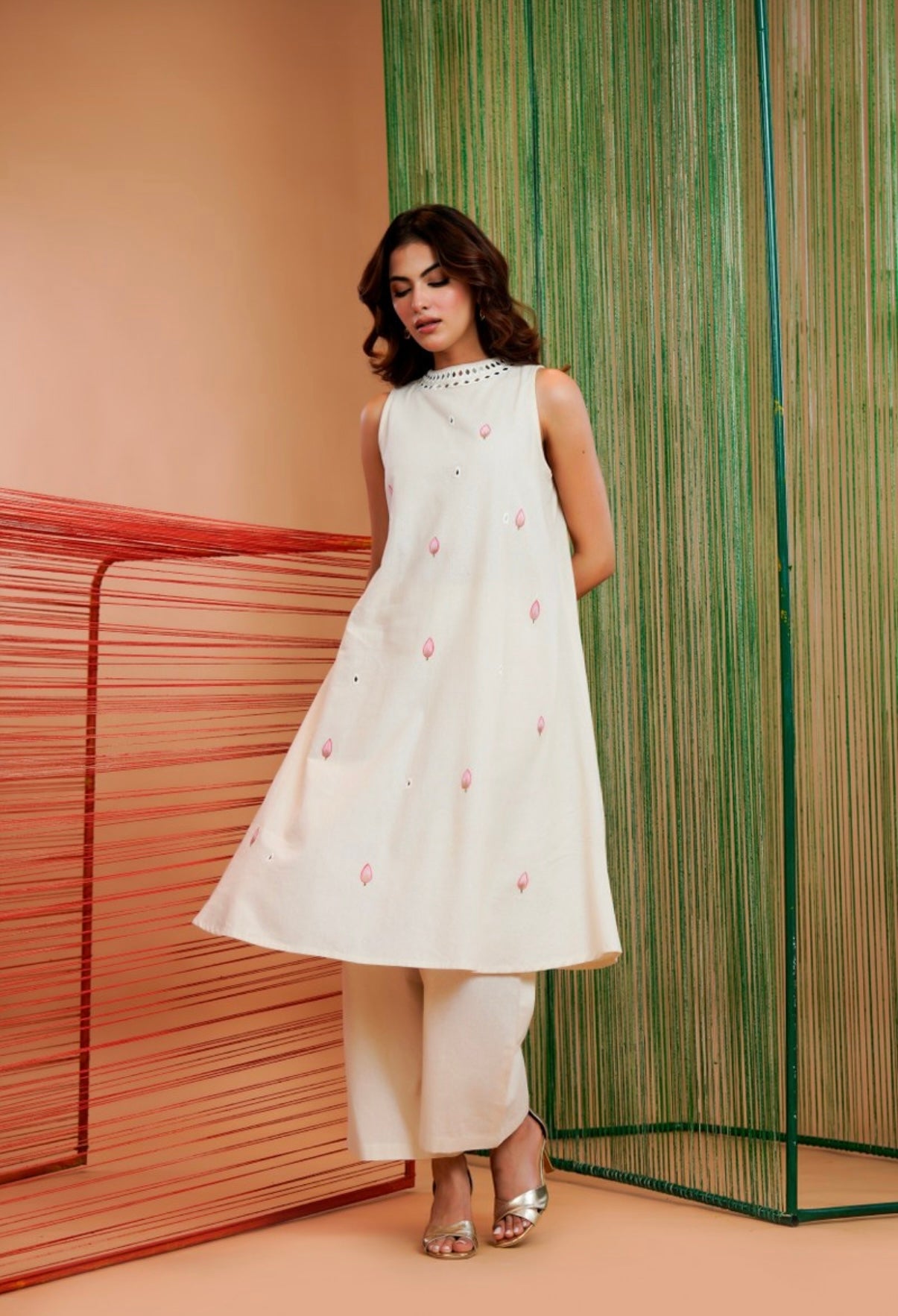 Petalfall Ivory Contemporary Kurta Set