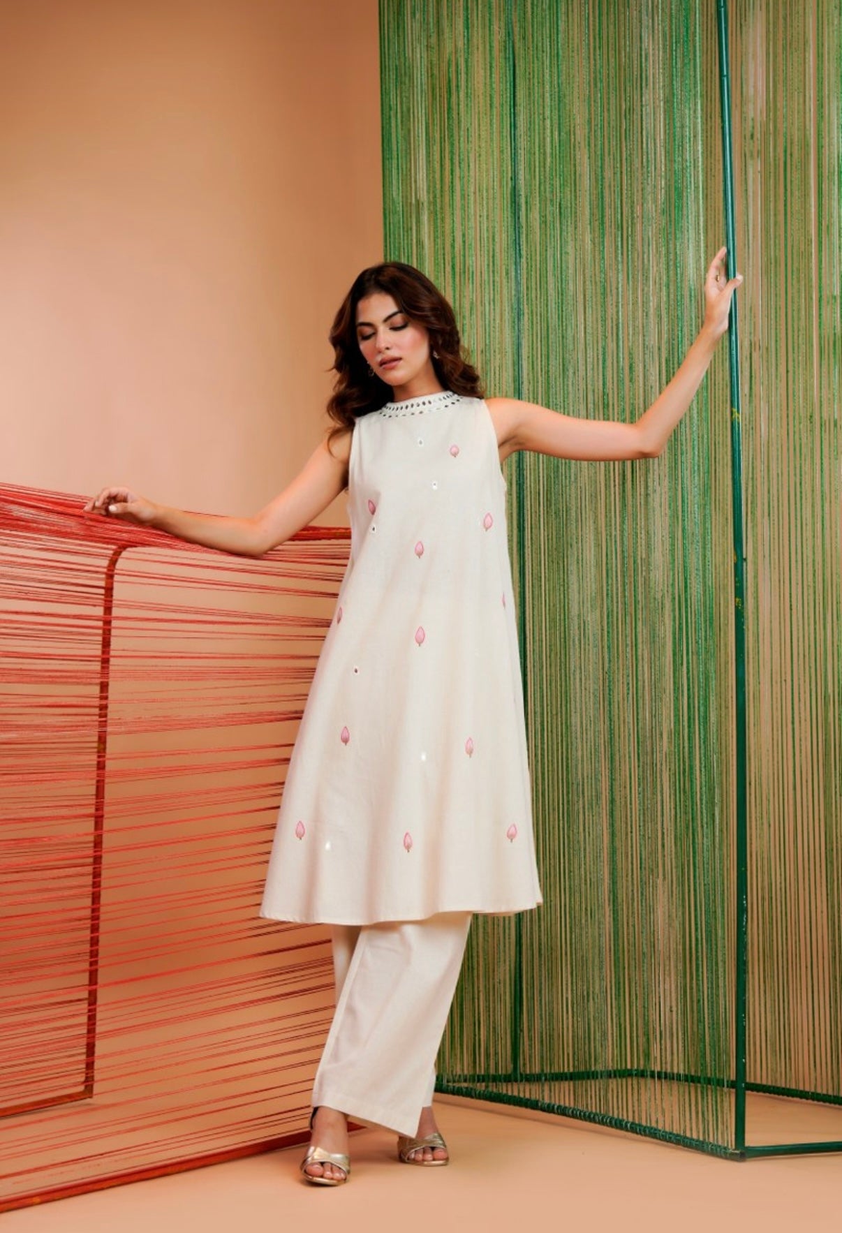 Petalfall Ivory Contemporary Kurta Set