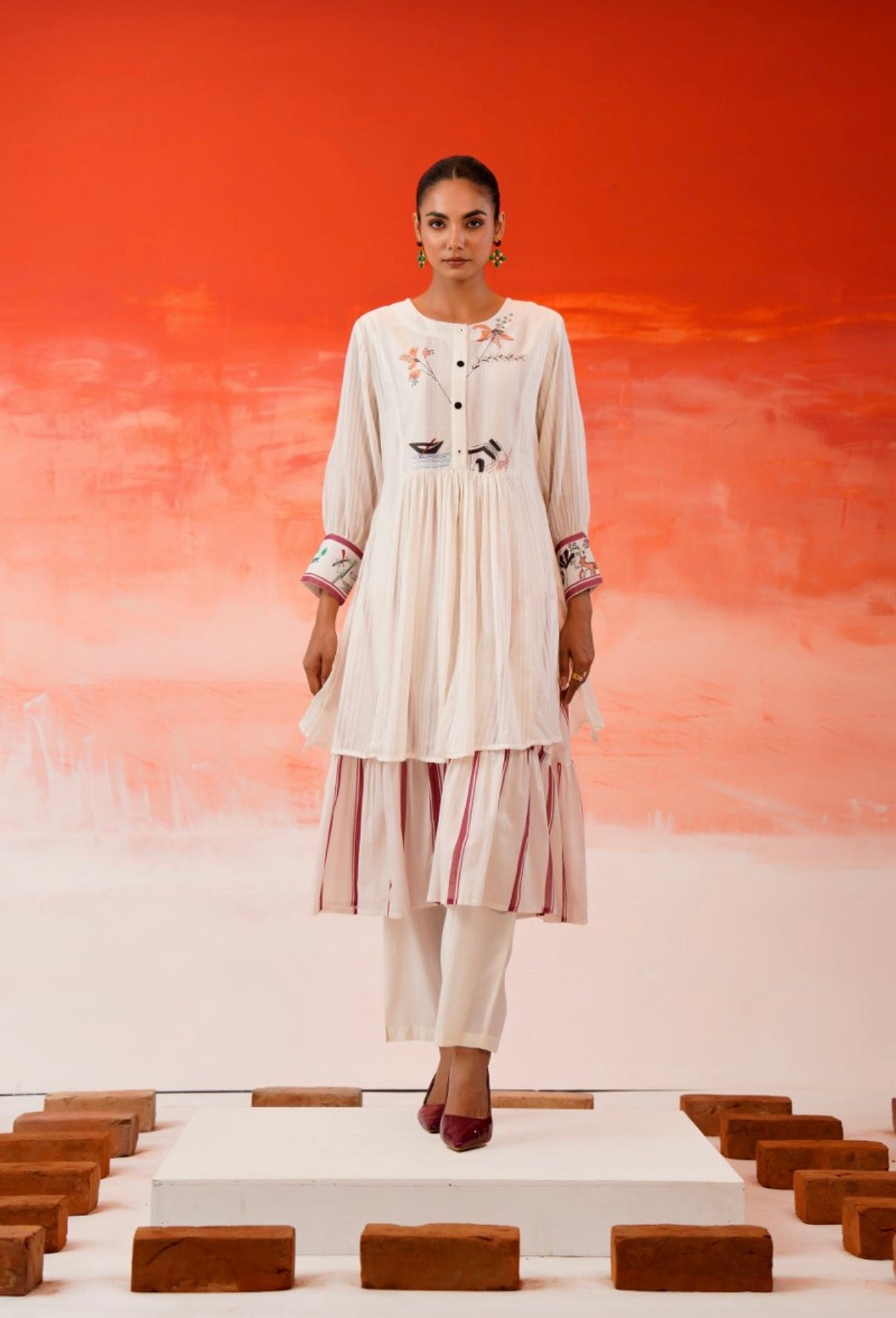 Serenade in Ivory Layered Kurta Set