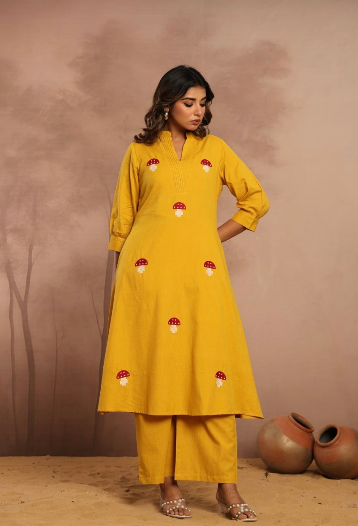 Sunshroom Mustard Kurta Set