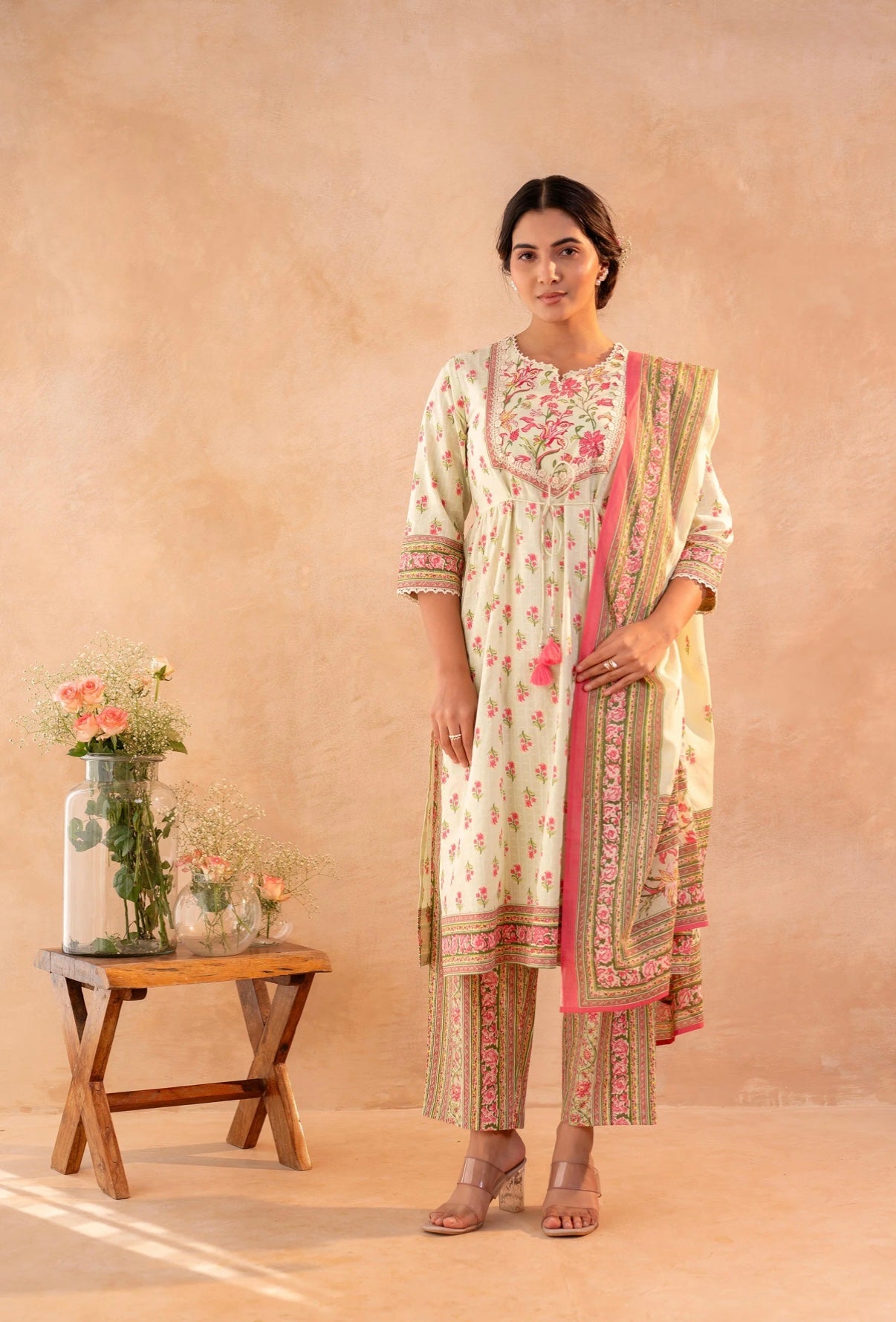 Ivory Rosepath Kurta Set