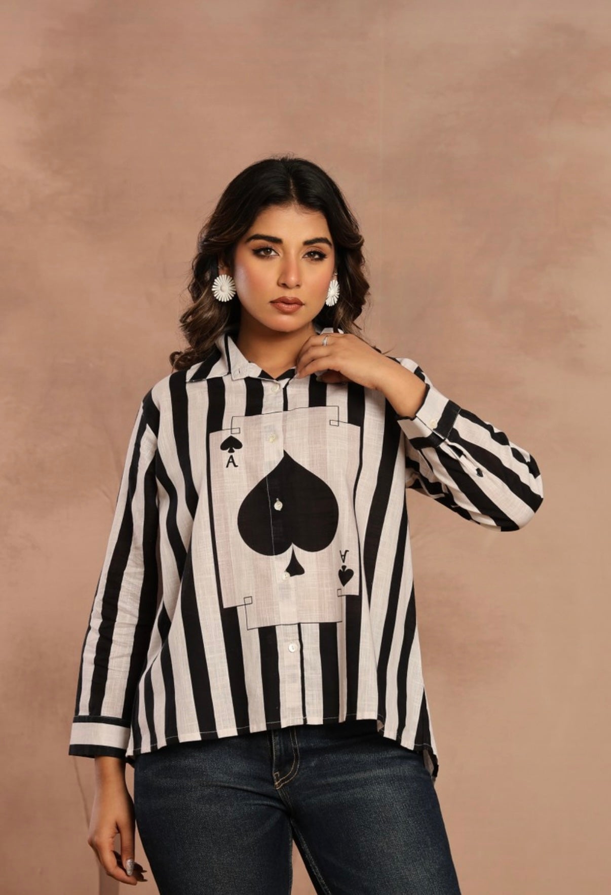 Noir Ace Graphic Stripe Shirt