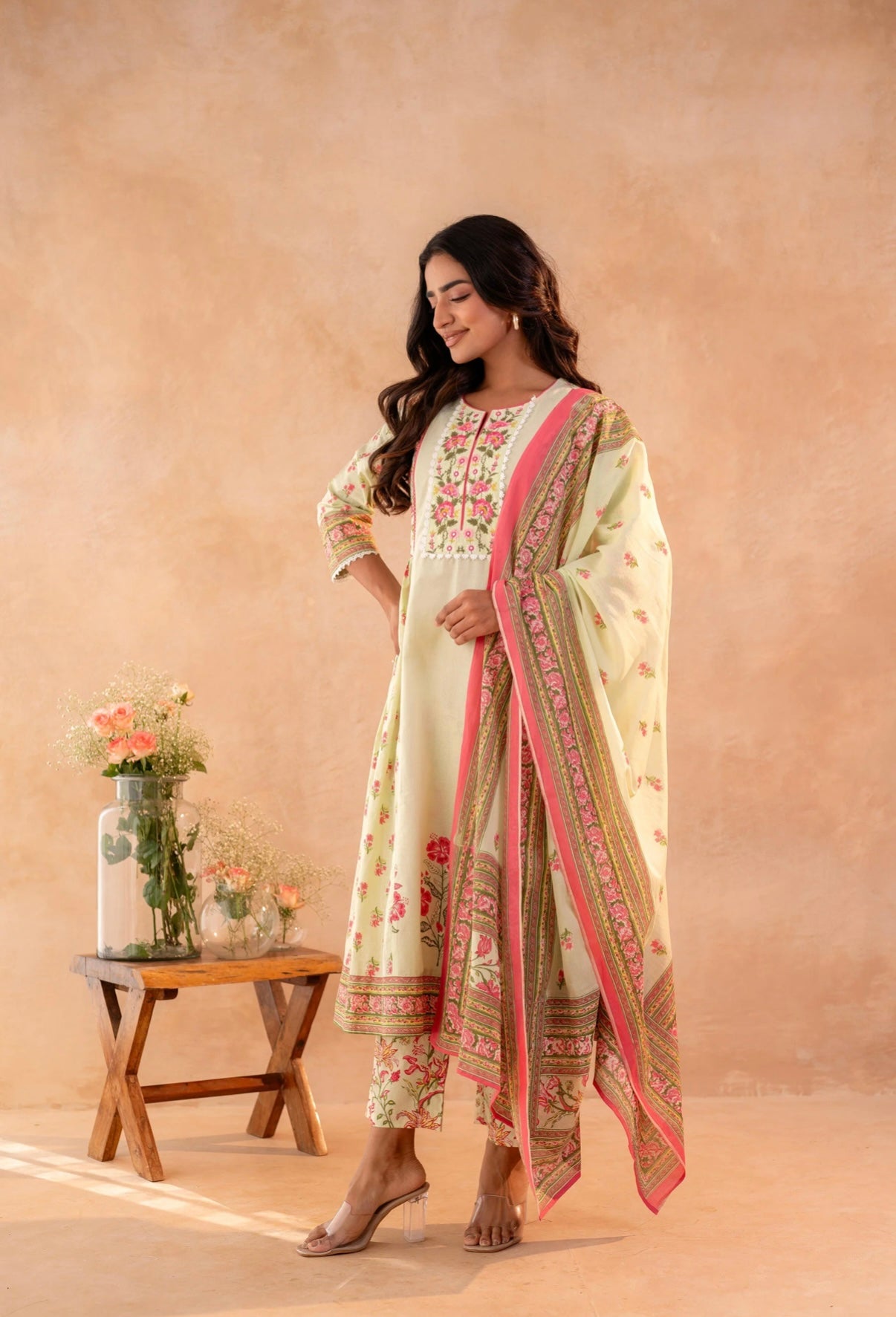 Mint & Rose Floral Charm Kurta Set