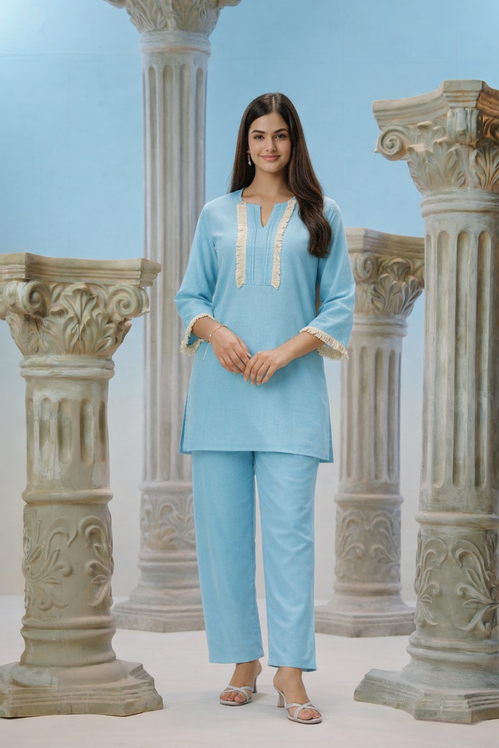 Sky Breeze Cotton Co-Ord Set