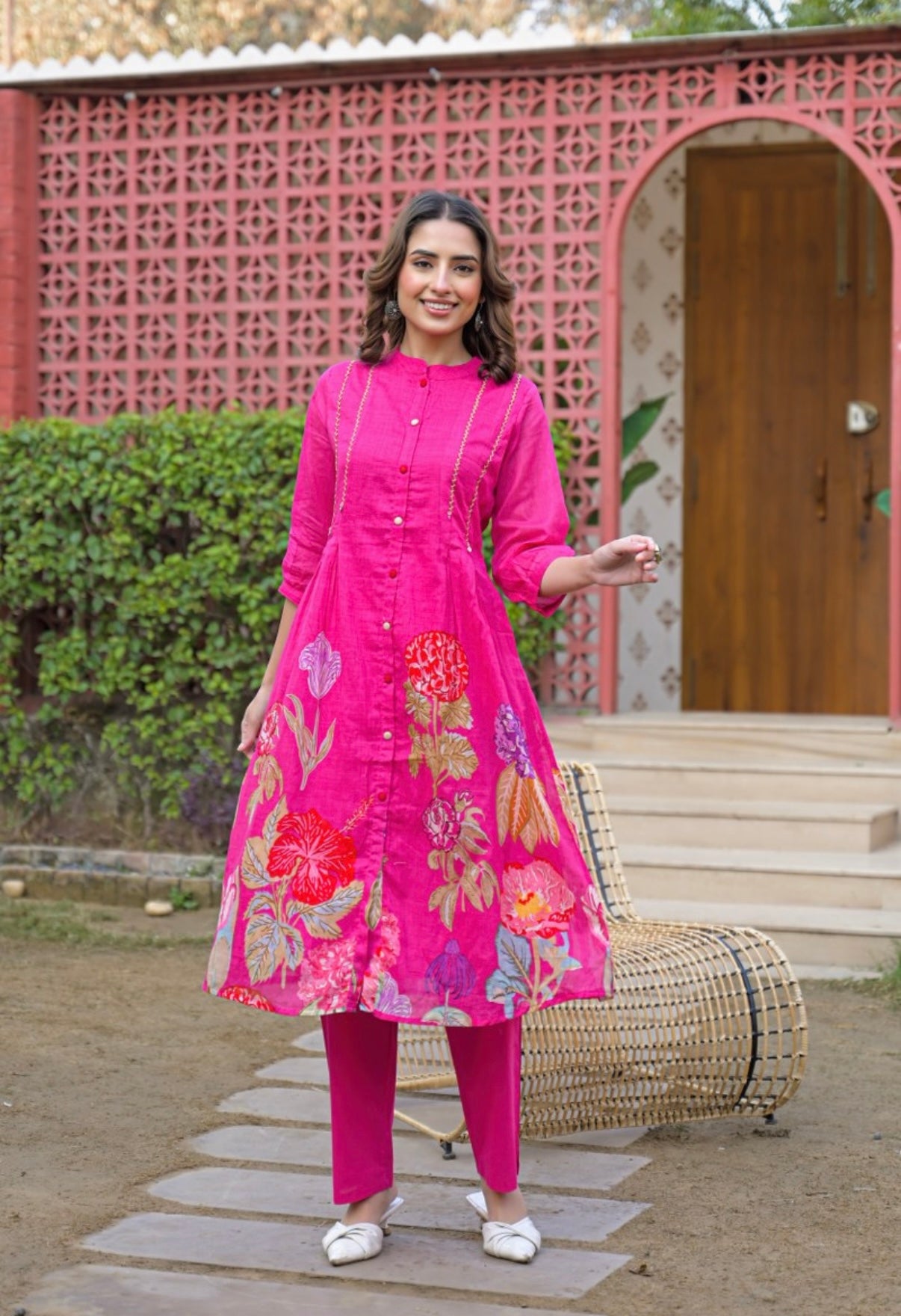 Rangrez Garden Pink Kurta Set