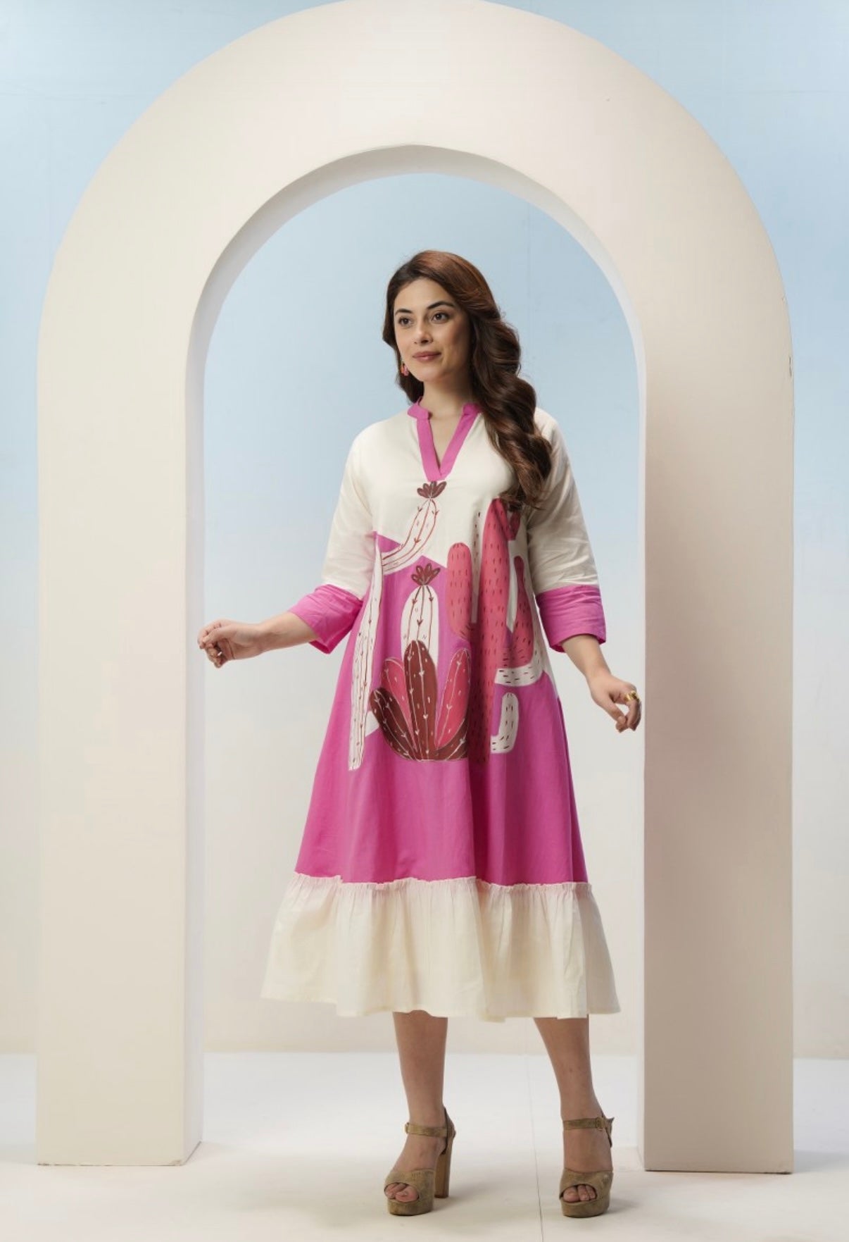 Blooming Desert Pink Kurta Dress