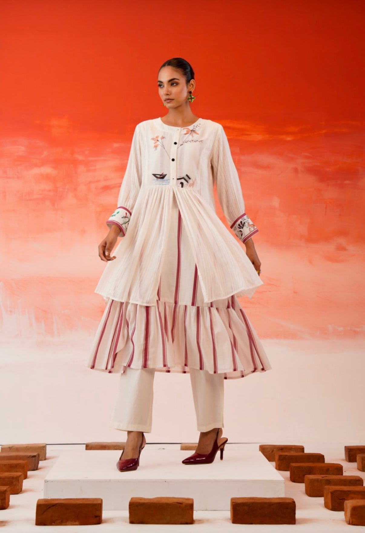 Serenade in Ivory Layered Kurta Set