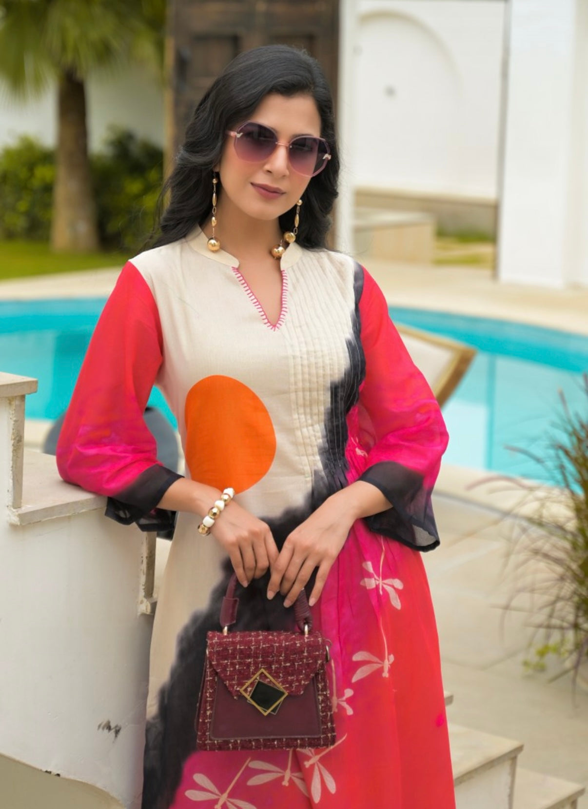 Scarlet Sol Contemporary Cotton Kurta Set