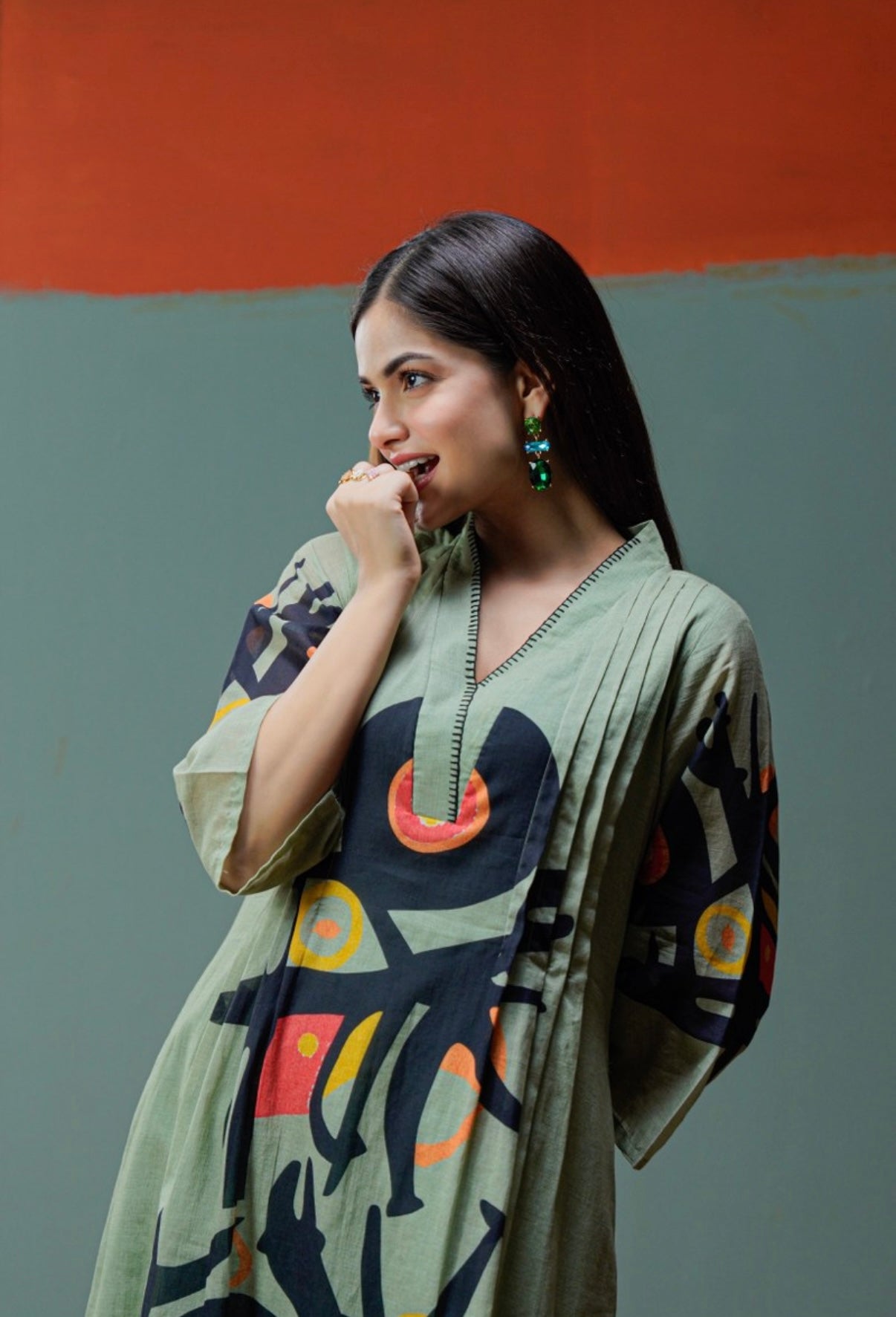Sage Canvas Artistic Ensemble Kurta Set