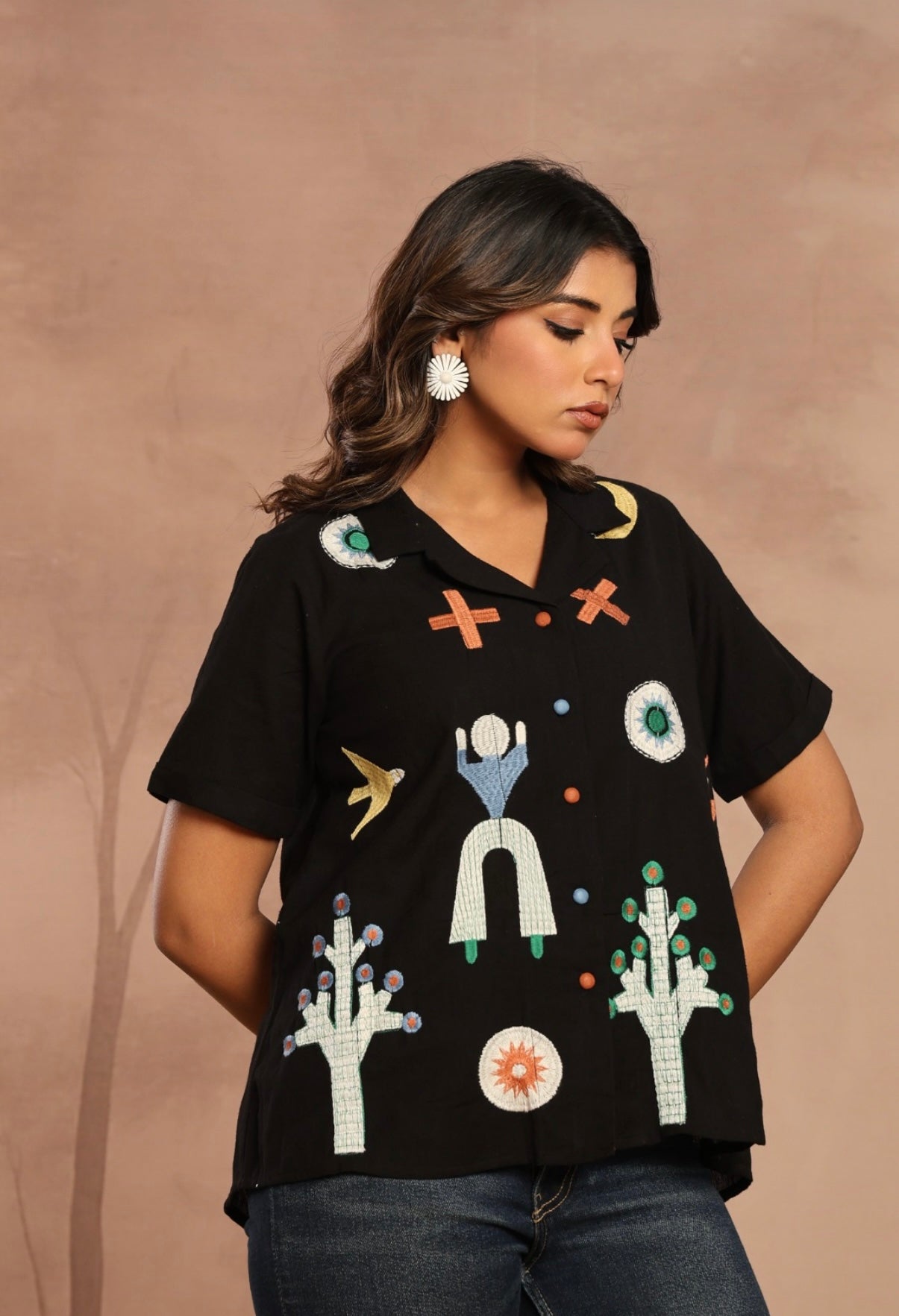 Cosmic Charm Black Shirt