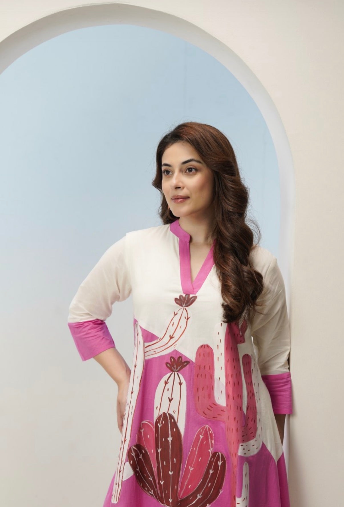 Blooming Desert Pink Kurta Dress