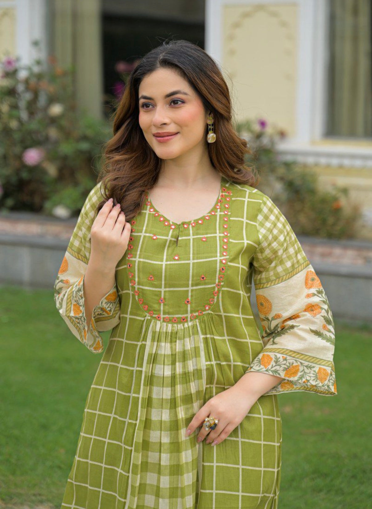 Lawn Green Blossom Charm Kurta Set
