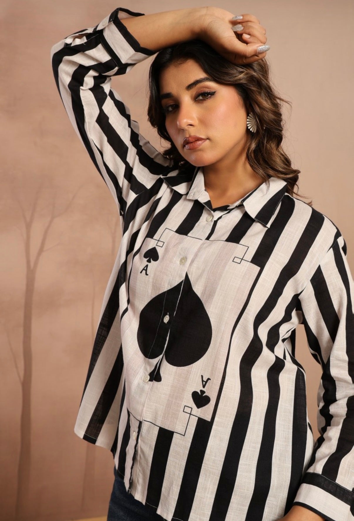 Noir Ace Graphic Stripe Shirt