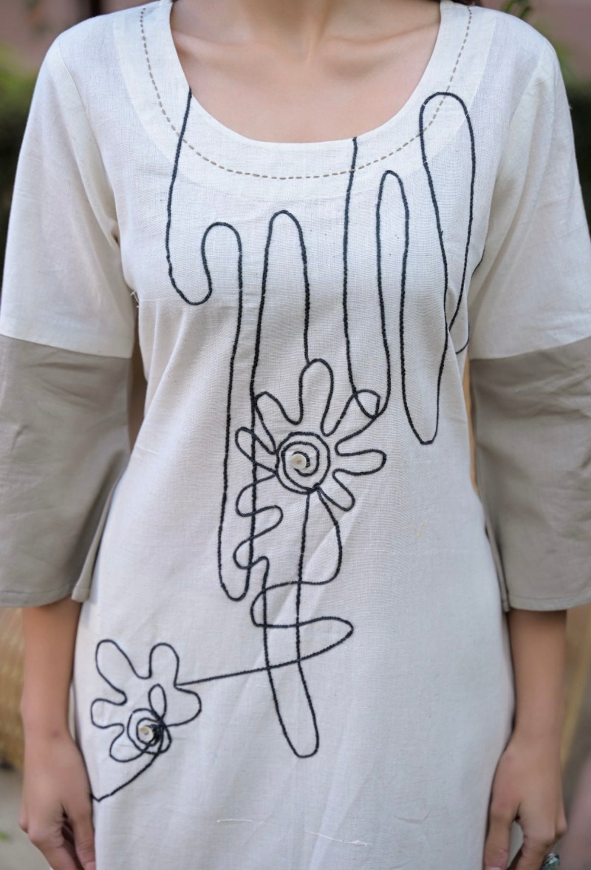 Ivory Linebloom Art Dress