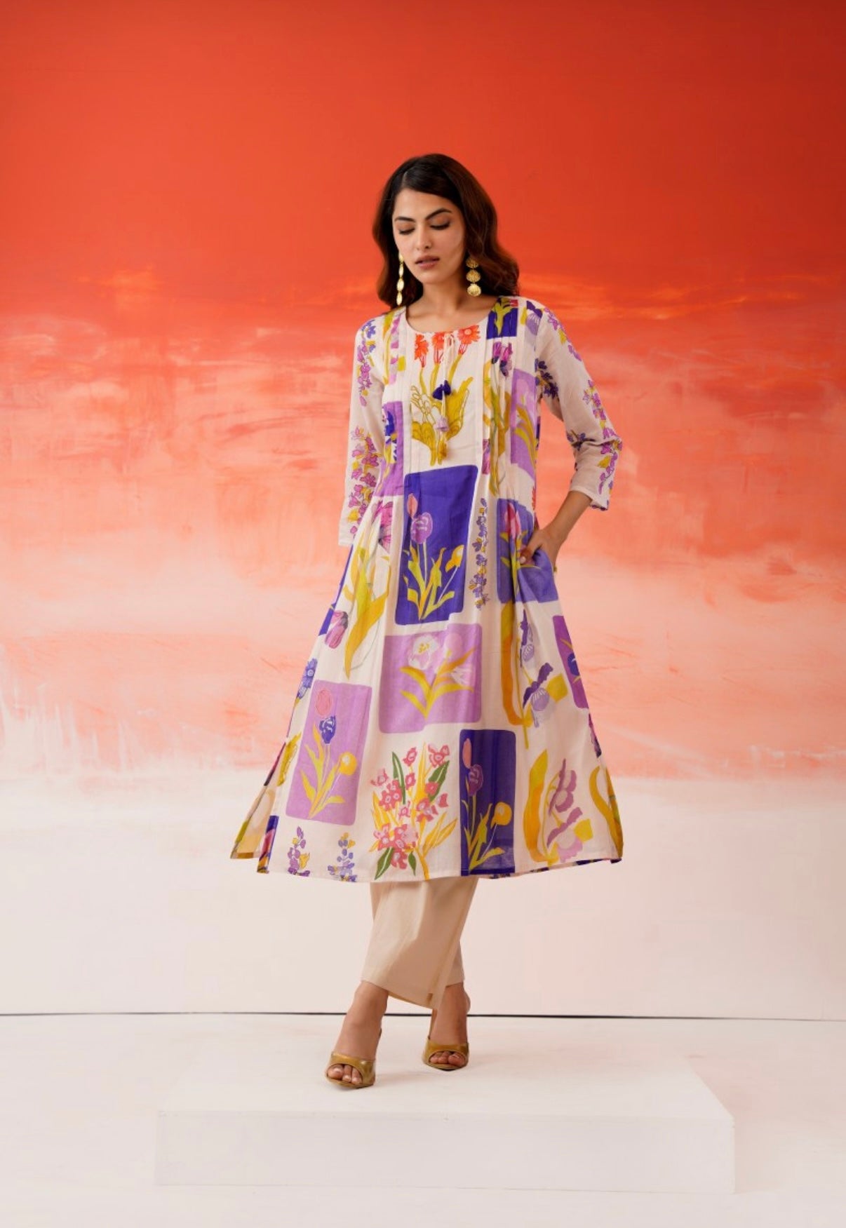 Floral Canvas Cotton Kurta Set