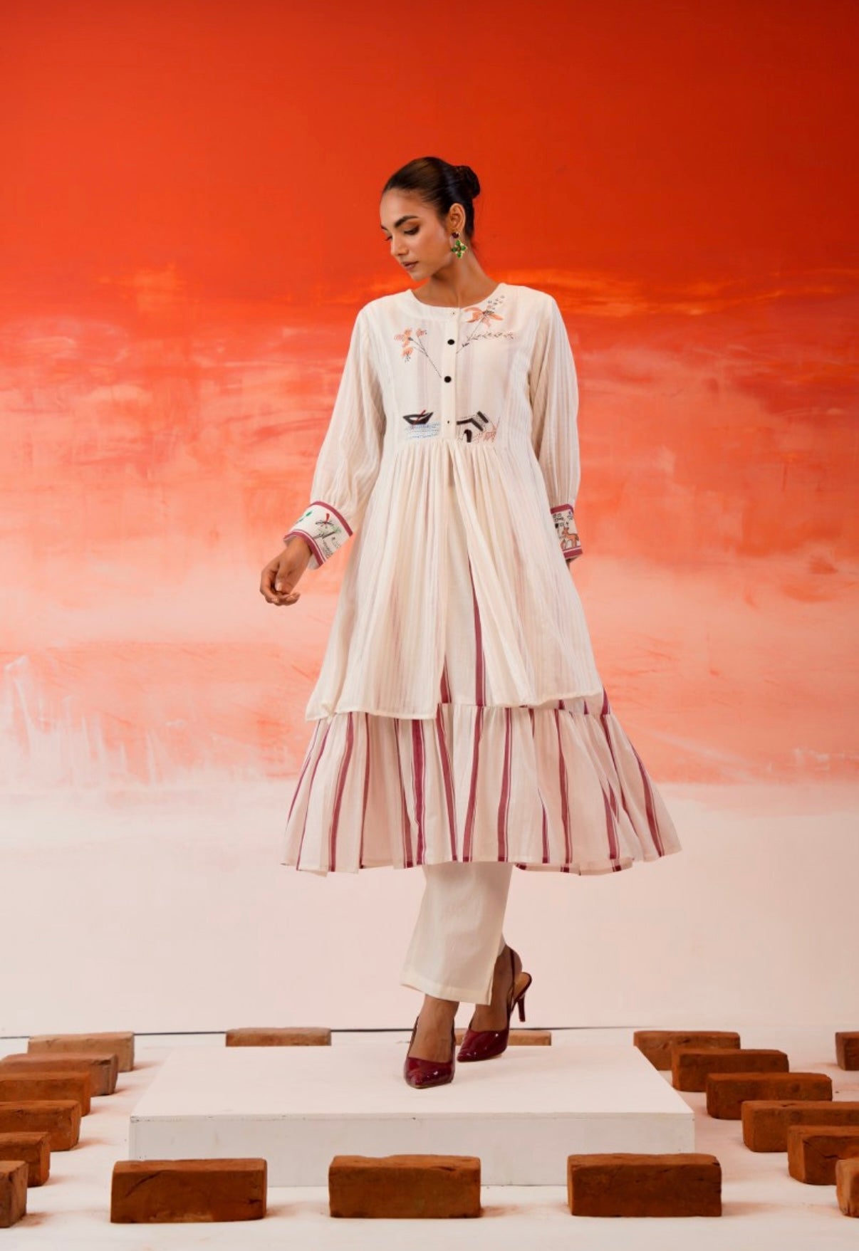 Serenade in Ivory Layered Kurta Set