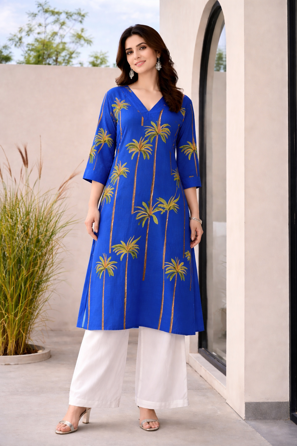 Royal Oasis Palm Kurta Set